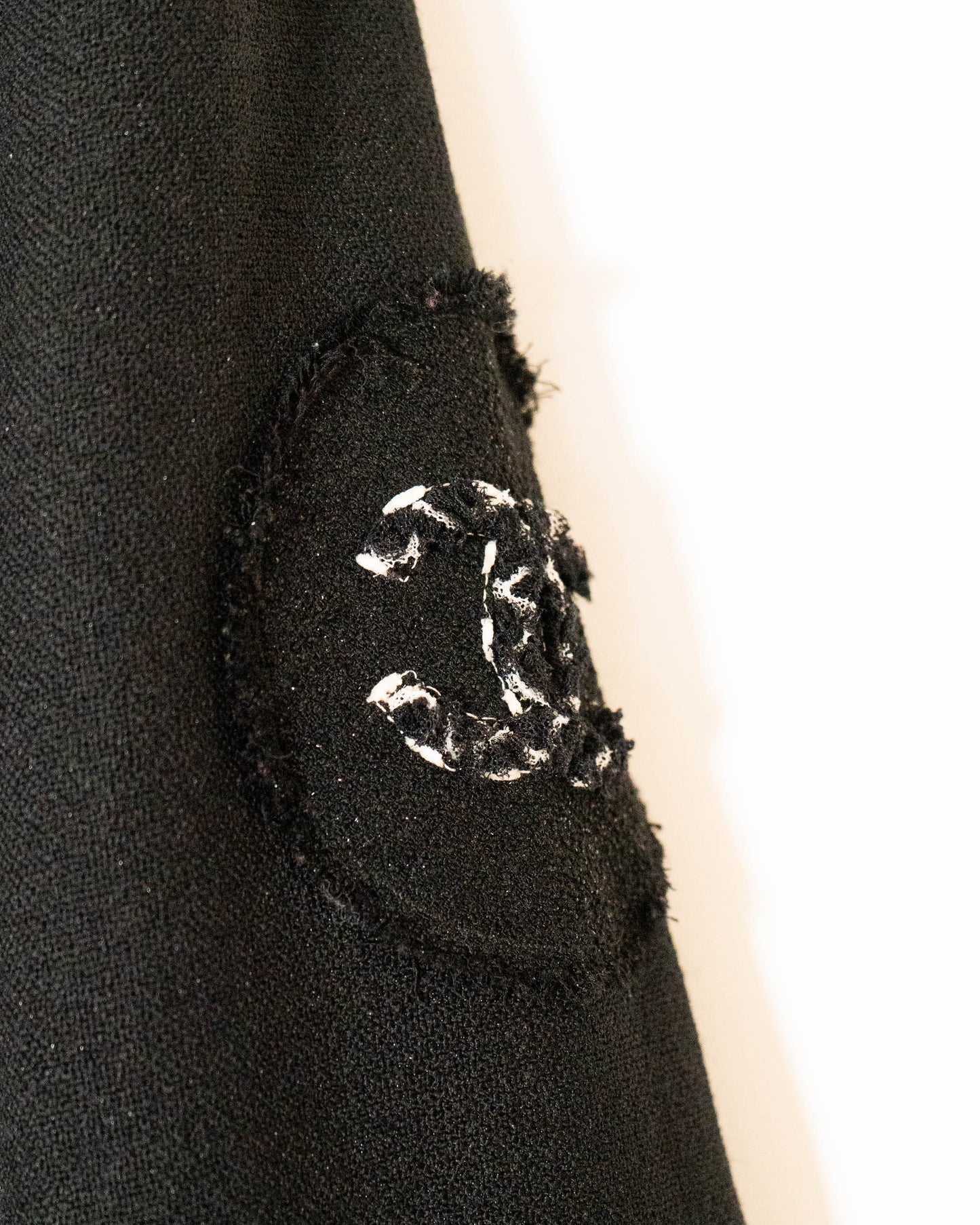 FR42-44 Chanel Fall 2012 CC Logo Patch Black Wool Bomber Jacket - Vintage Chanel Jacket -   - Rarchive.