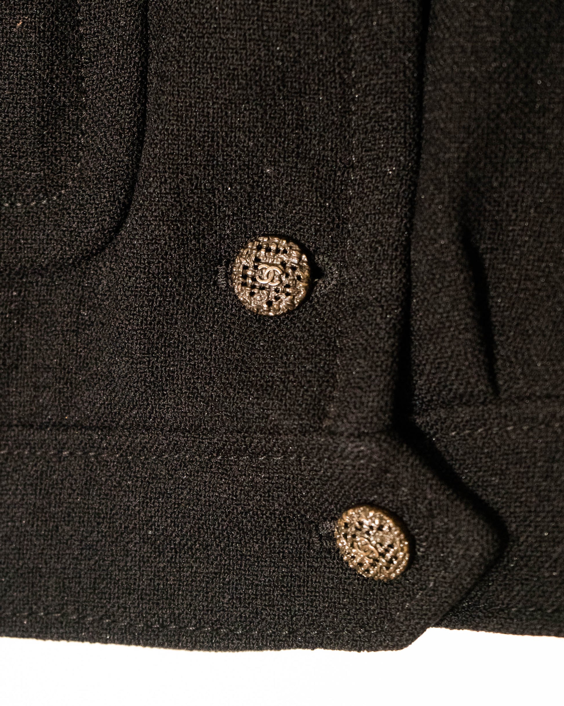 FR42-44 Chanel Fall 2012 CC Logo Patch Black Wool Bomber Jacket - Vintage Chanel Jacket -   - Rarchive.