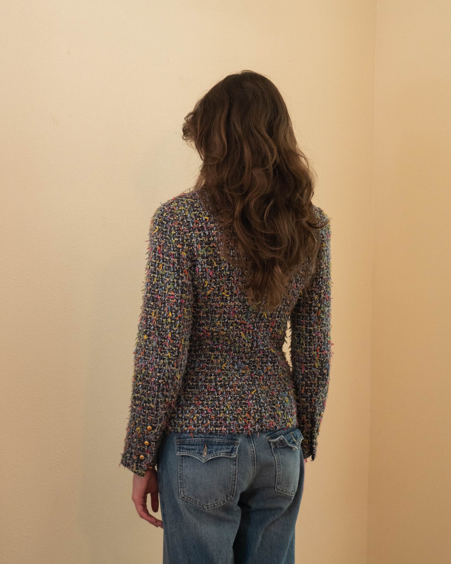 FR 36 Rare Chanel Fall 1993 Two Pocket Multicolor Fantasy Tweed Jacket - Vintage Chanel Jacket - - Rarchive.