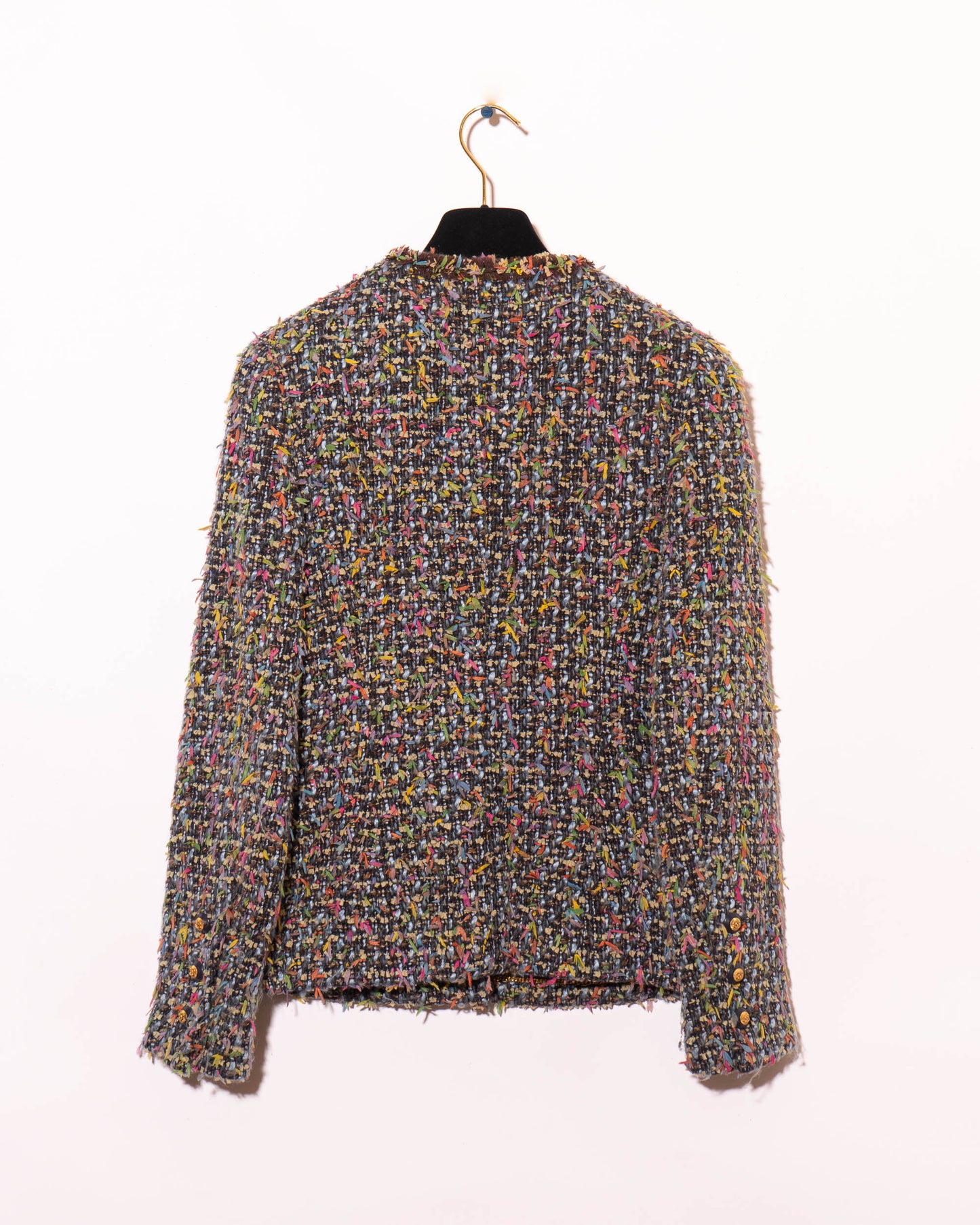 FR 36 Rare Chanel Fall 1993 Two Pocket Multicolor Fantasy Tweed Jacket - Vintage Chanel Jacket - - Rarchive.