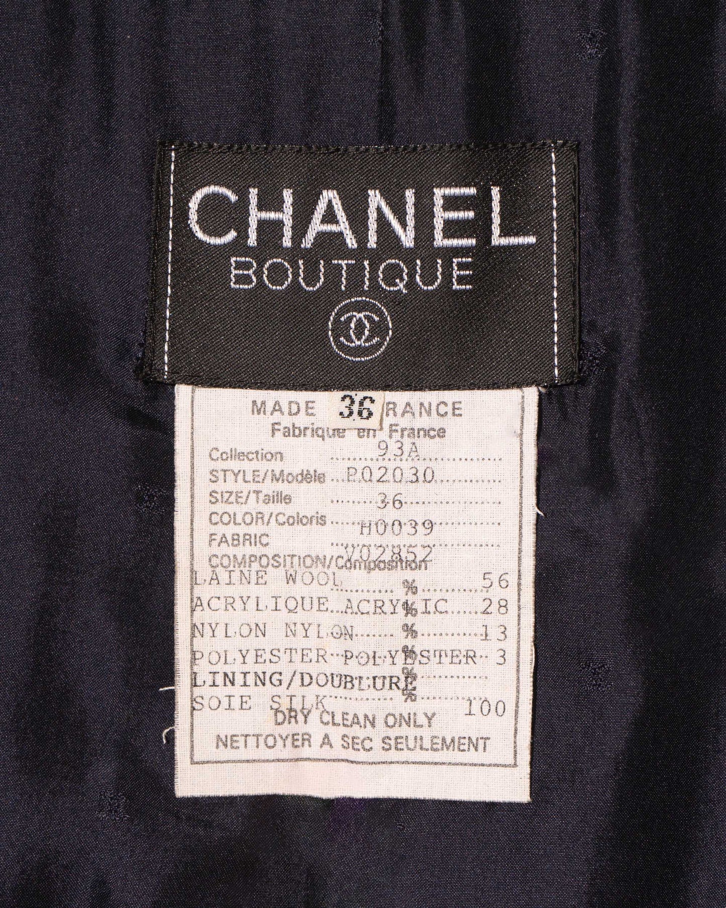 FR 36 Rare Chanel Fall 1993 Two Pocket Multicolor Fantasy Tweed Jacket - Vintage Chanel Jacket - - Rarchive.