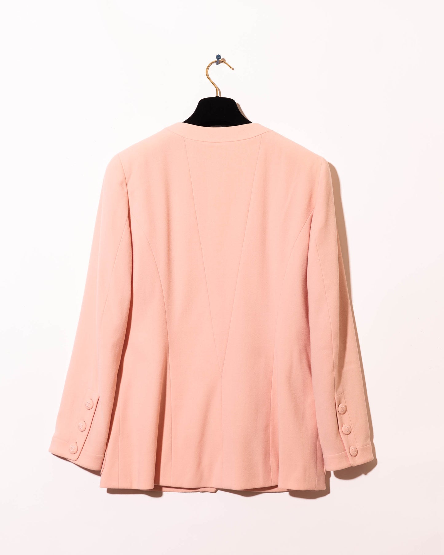 FR38-40 Chanel Spring-Summer 1992 Classic Four Pocket Pink Wool Jacket - Vintage Chanel Jacket - - Rarchive.