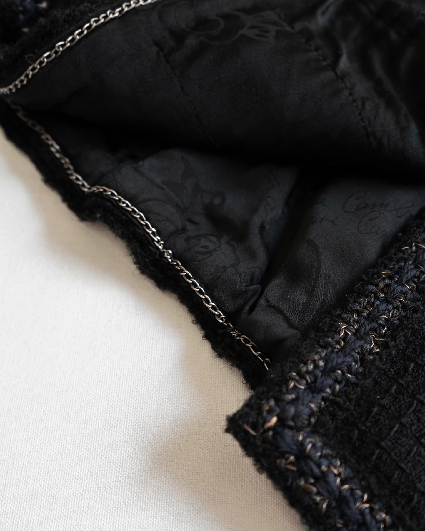 FR38-40 Chanel Pre-Fall 2010 Paris-Shanghai Classic Four Pocket High Collar Black Tweed Jacket