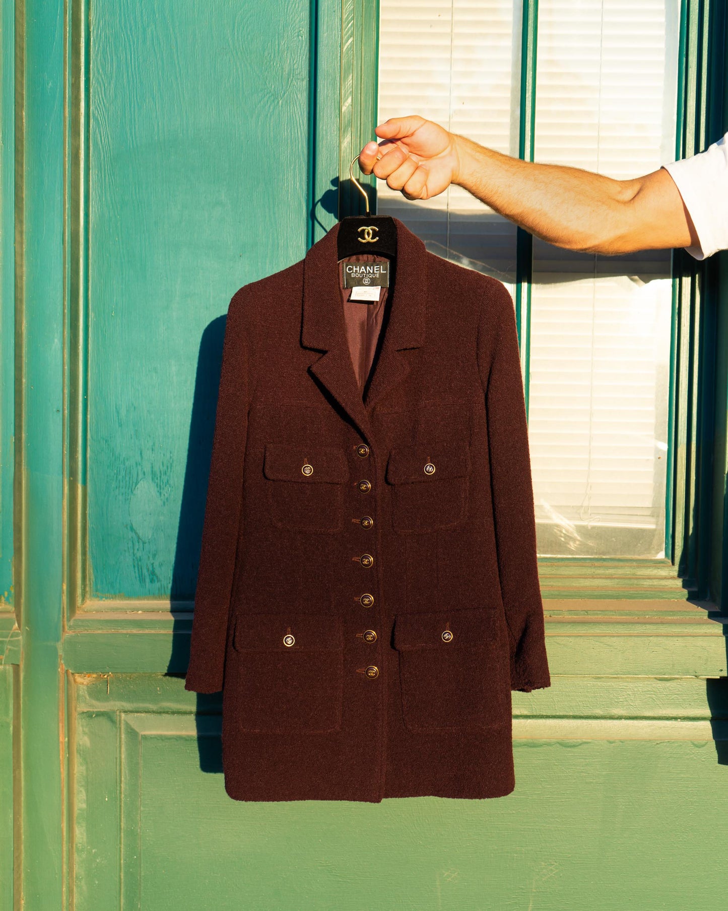 FR38-40 Chanel Fall 1995 Four Pocket Single Breasted Tweed Boucle Jacket - Vintage Chanel Jacket - Jacket - Rarchive.