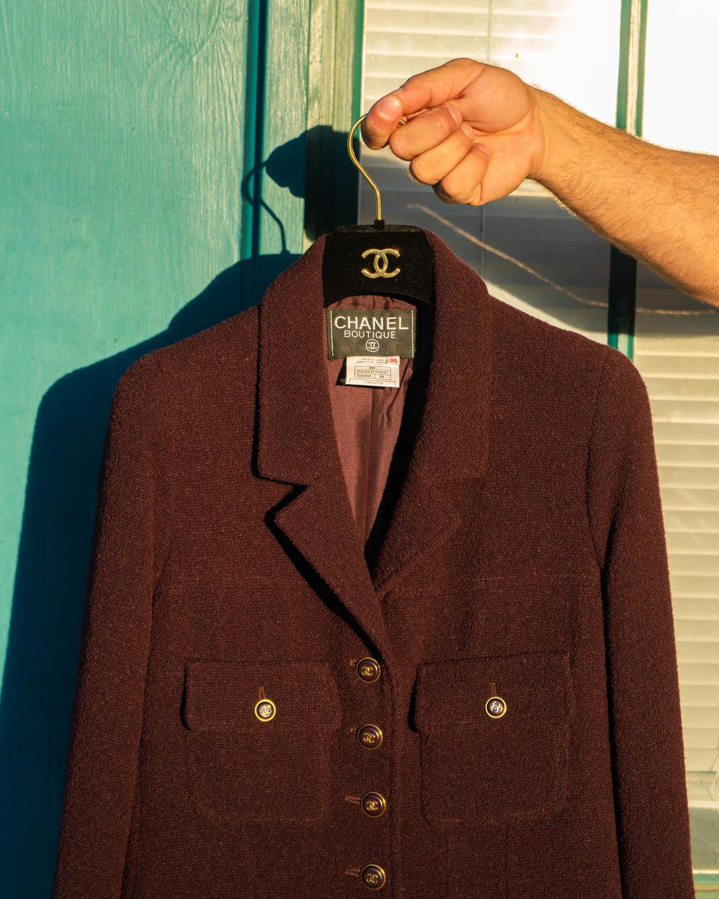 FR38-40 Chanel Fall 1995 Four Pocket Single Breasted Tweed Boucle Jacket - Vintage Chanel Jacket - Jacket - Rarchive.