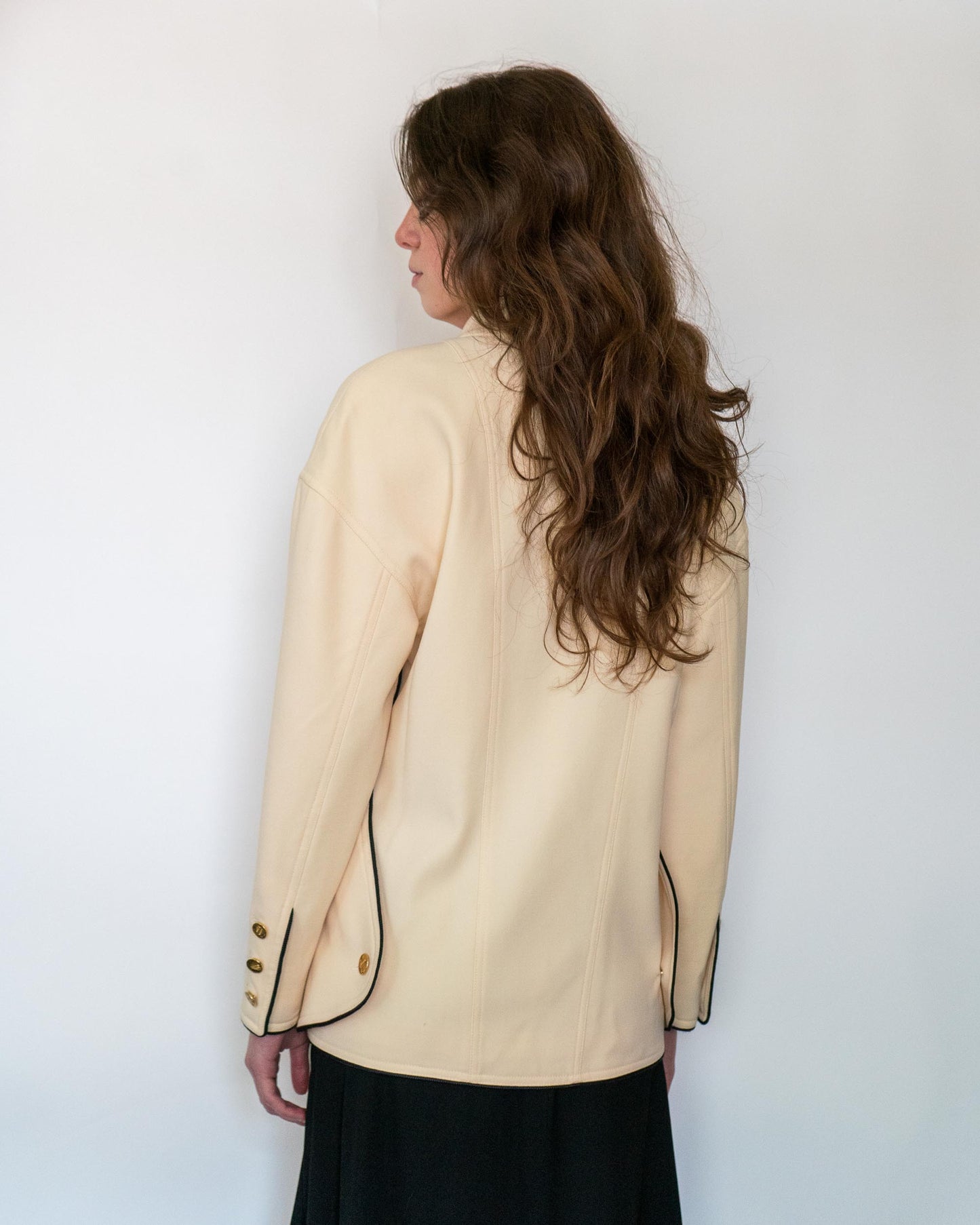 FR38-40 Rare Chanel Spring 1987 Four Pocket Oversized Off-White Wool Jacket - Vintage Chanel Jacket - - Rarchive.