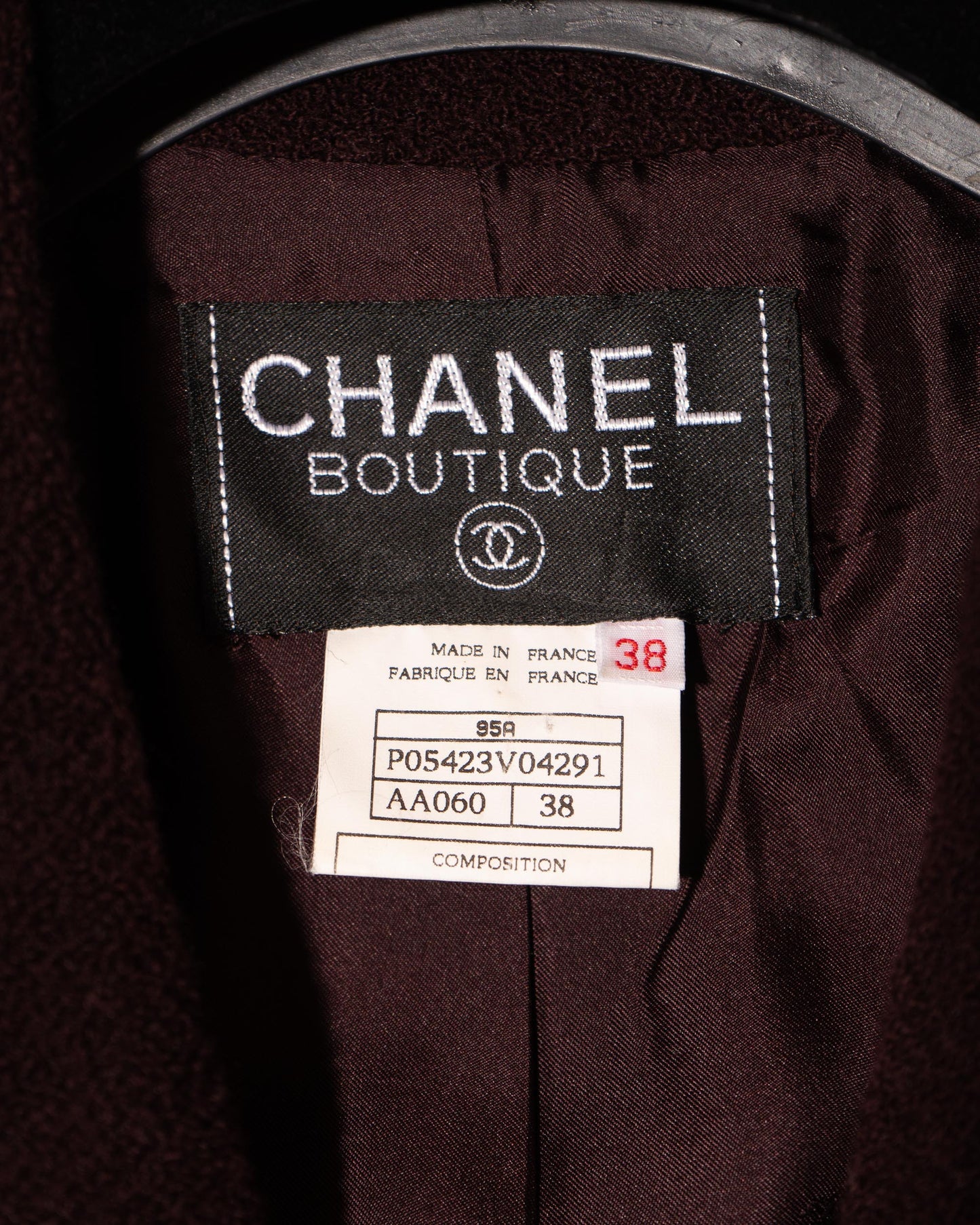 FR38-40 Chanel Fall 1995 Four Pocket Single Breasted Tweed Boucle Jacket - Vintage Chanel Jacket - Jacket - Rarchive.