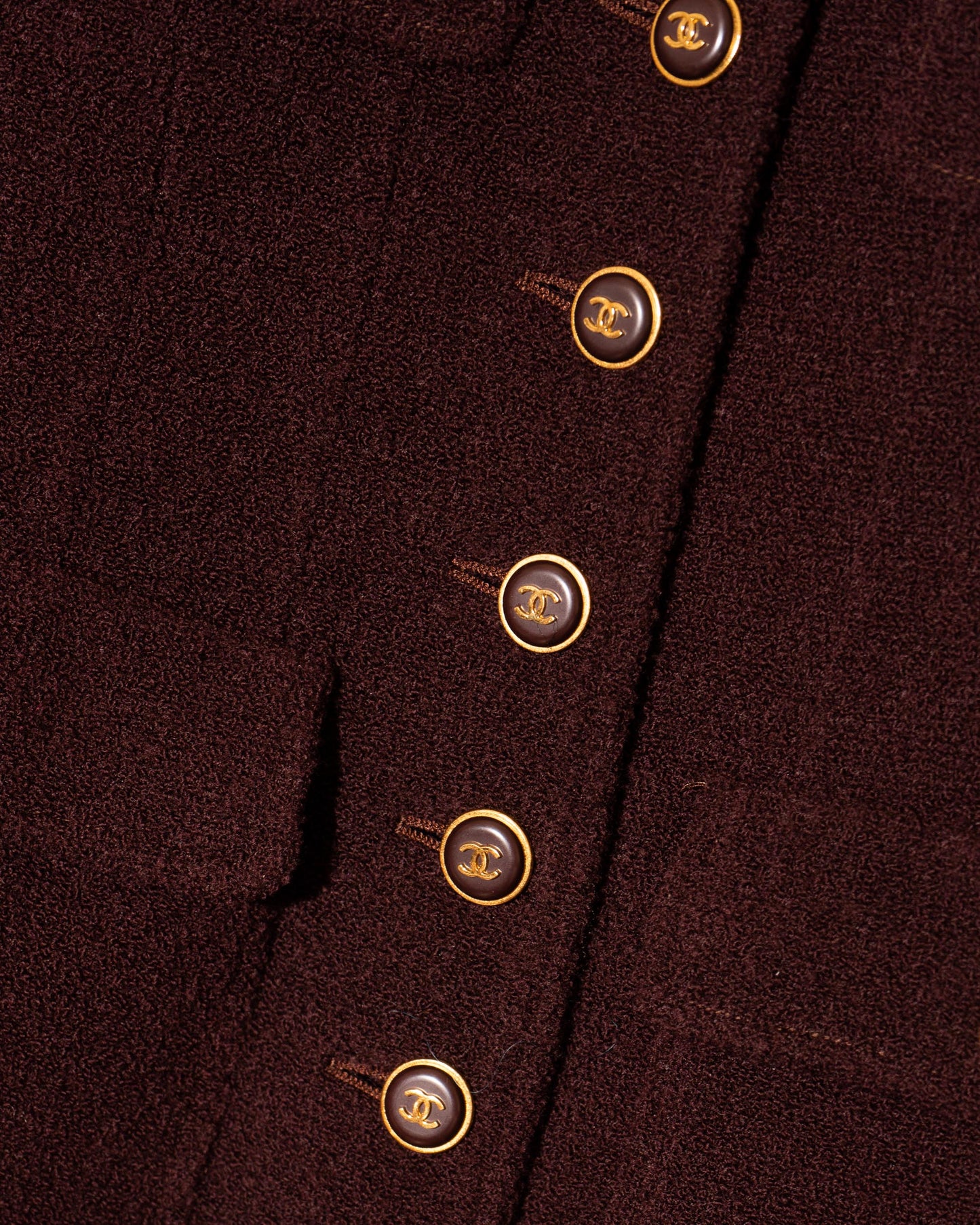 FR38-40 Chanel Fall 1995 Four Pocket Single Breasted Tweed Boucle Jacket - Vintage Chanel Jacket - Jacket - Rarchive.