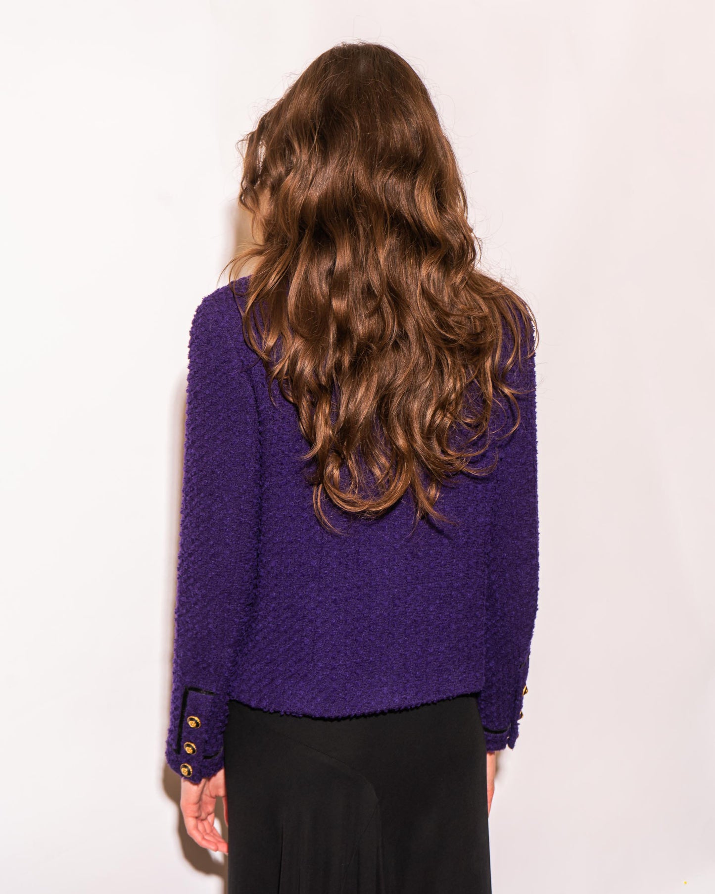 FR40-42 Rare Chanel Fall 1993 Classic Collarless Four Pocket Tweed Jacket - Vintage Chanel Jacket - - Rarchive.