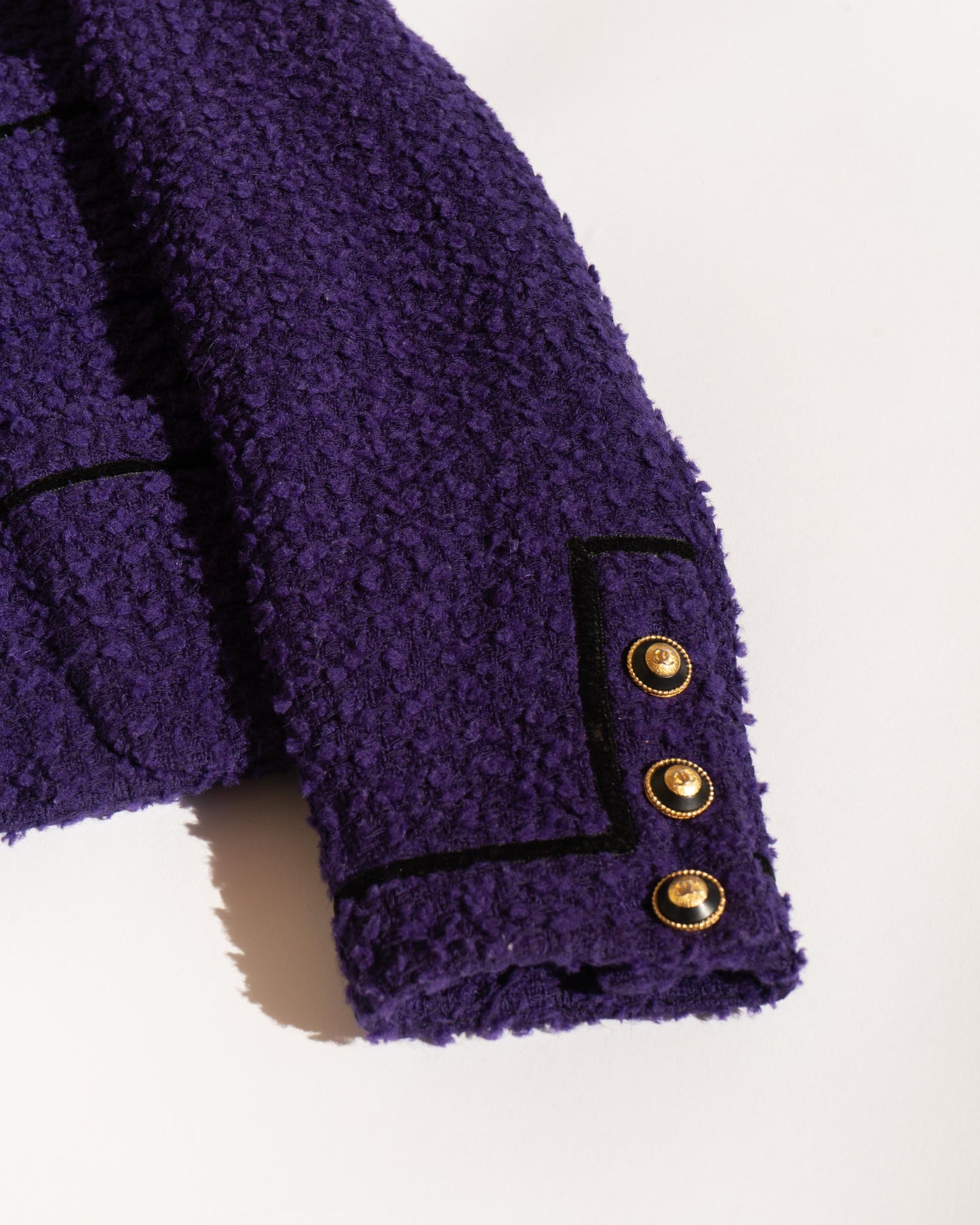 FR40-42 Rare Chanel Fall 1993 Classic Collarless Four Pocket Tweed Jacket - Vintage Chanel Jacket - - Rarchive.