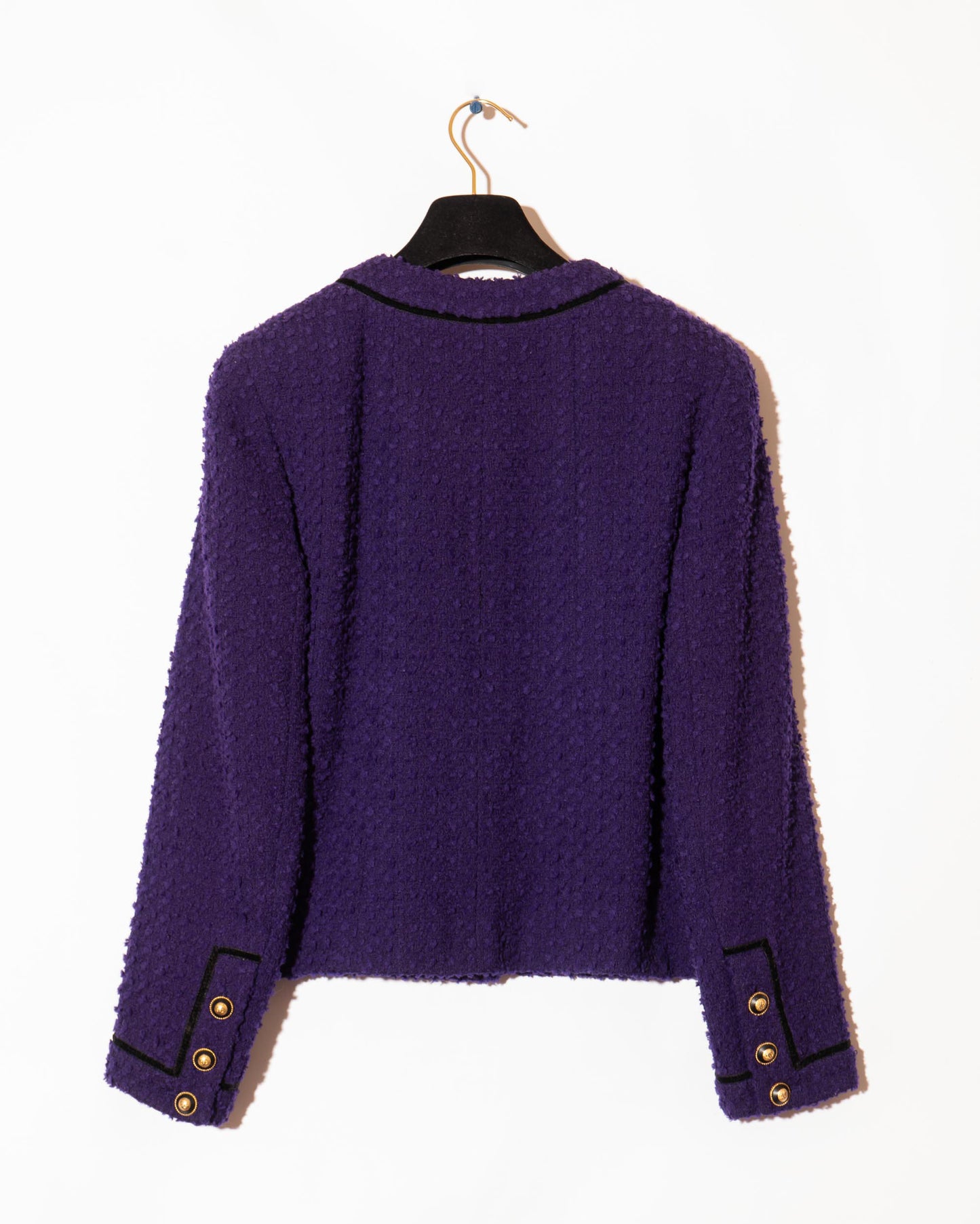 FR40-42 Rare Chanel Fall 1993 Classic Collarless Four Pocket Tweed Jacket - Vintage Chanel Jacket - - Rarchive.