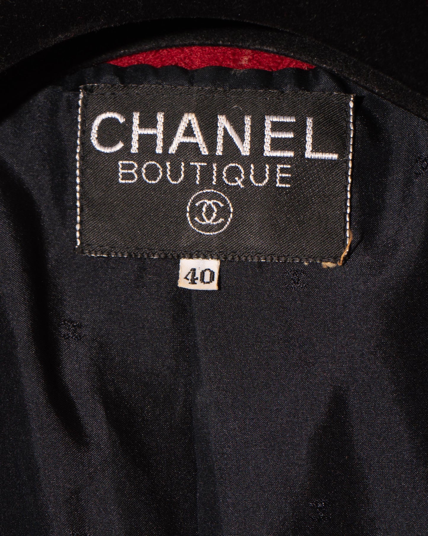 FR38-40 Chanel 1980s Two Pocket Dark Navy and Red Tweed Jacket - Vintage Chanel Jacket - - Rarchive.