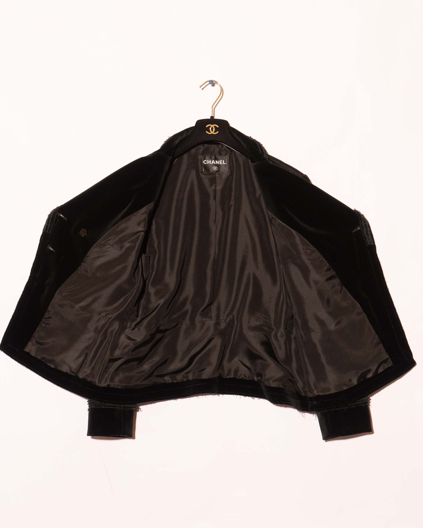 FR42-44 Chanel Spring 2010 Double Breasted Fitted Cut Velvet Jacket - Vintage Chanel Jacket - - Rarchive.