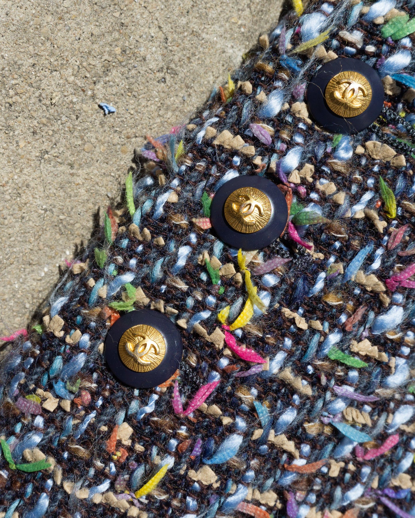 FR 36 Rare Chanel Fall 1993 Two Pocket Multicolor Fantasy Tweed Jacket - Vintage Chanel Jacket - - Rarchive.