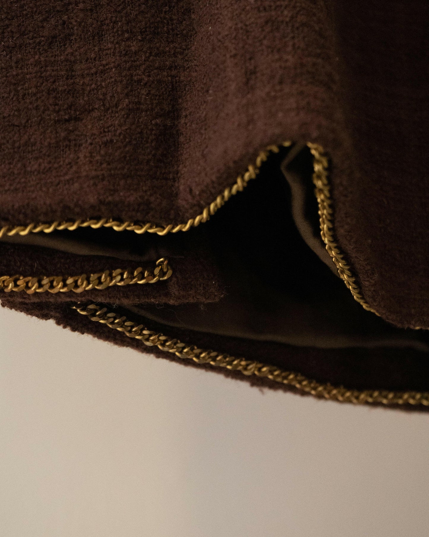 FR40-42 Rare Chanel Fall 1987 Classic Collarless Four-Pocketed Plaid Tweed Jacket in Chocolate - Vintage Chanel Jacket - Jacket - Rarchive.