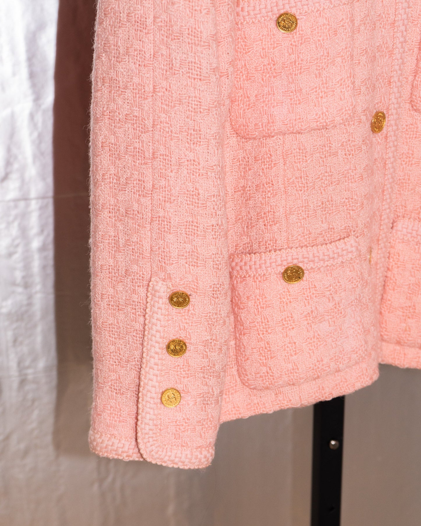 FR42-44 Rare Chanel Fall 1987 Four Pocketed Jacket in Baby Pink - Vintage Chanel Jacket - - Rarchive.