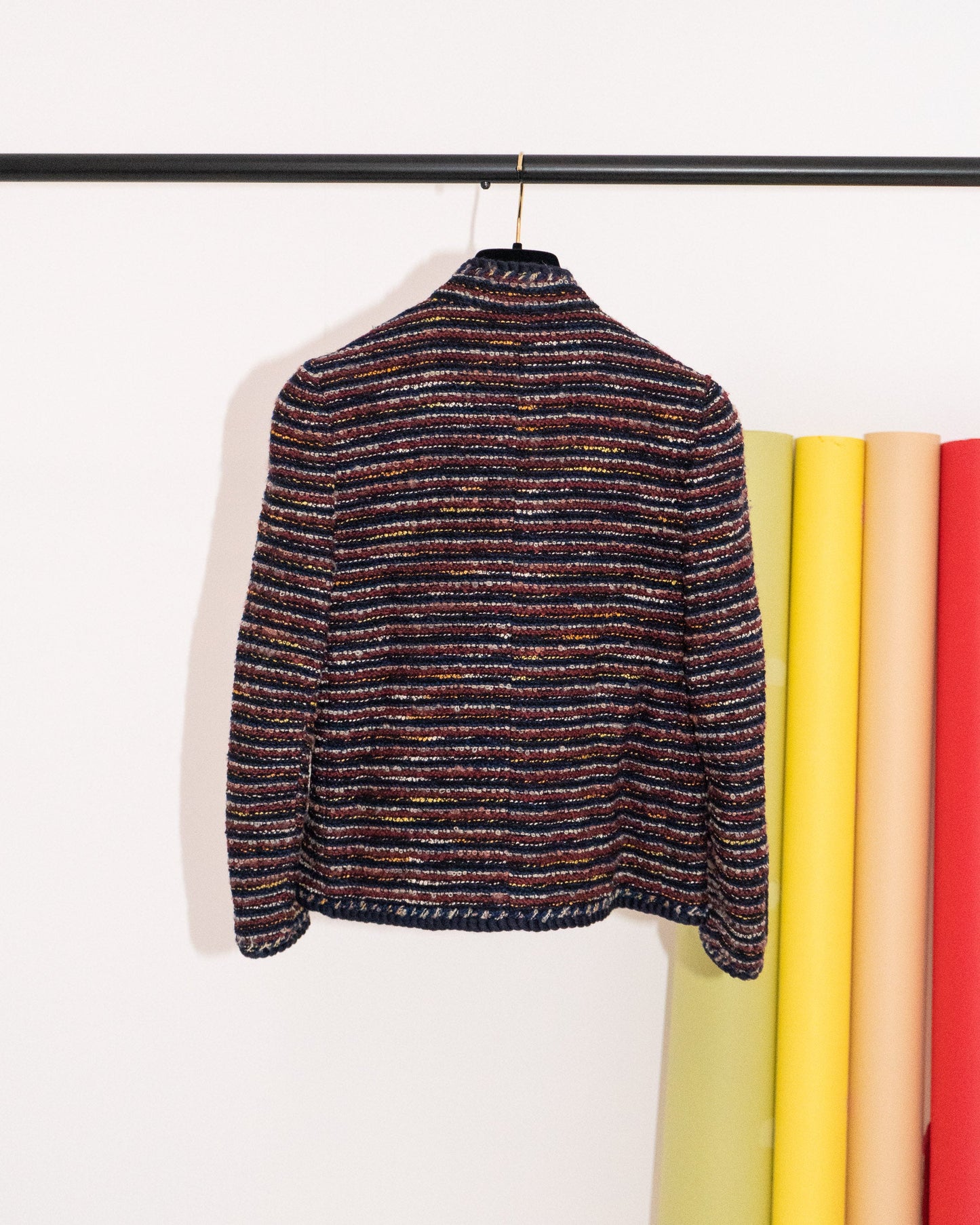 FR34-36 Chanel Haute Couture 1970s Cropped Jacket in Multicolor Tweed - Vintage Chanel Jacket - - Rarchive.