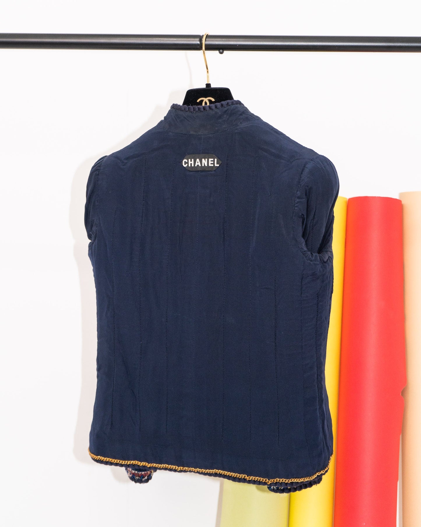 FR34-36 Chanel Haute Couture 1970s Cropped Jacket in Multicolor Tweed - Vintage Chanel Jacket - - Rarchive.
