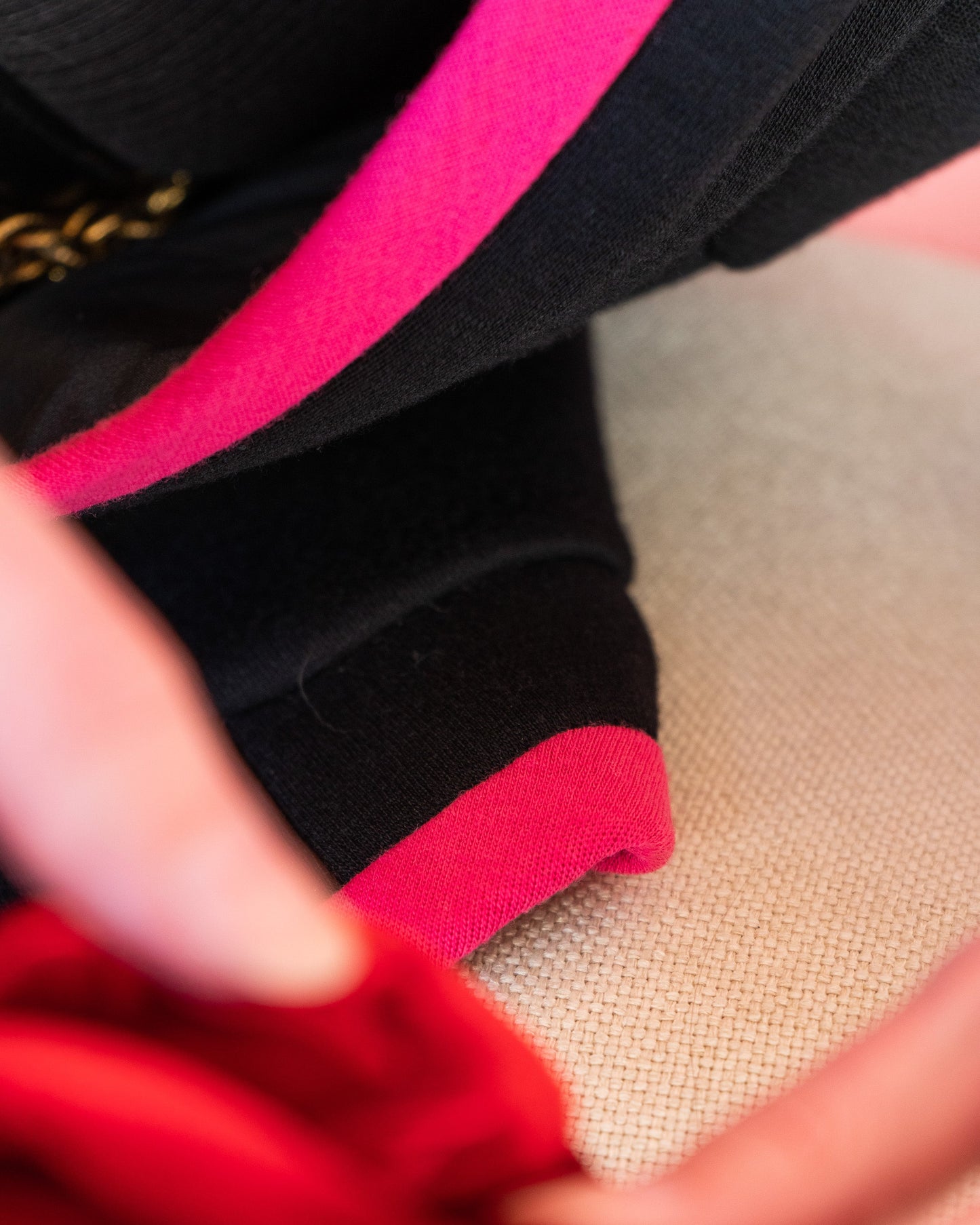 FR38-40 Chanel Fall 1984 Four Pocketed Jacket in Black and Fuchsia - Vintage Chanel Jacket -   - Rarchive.