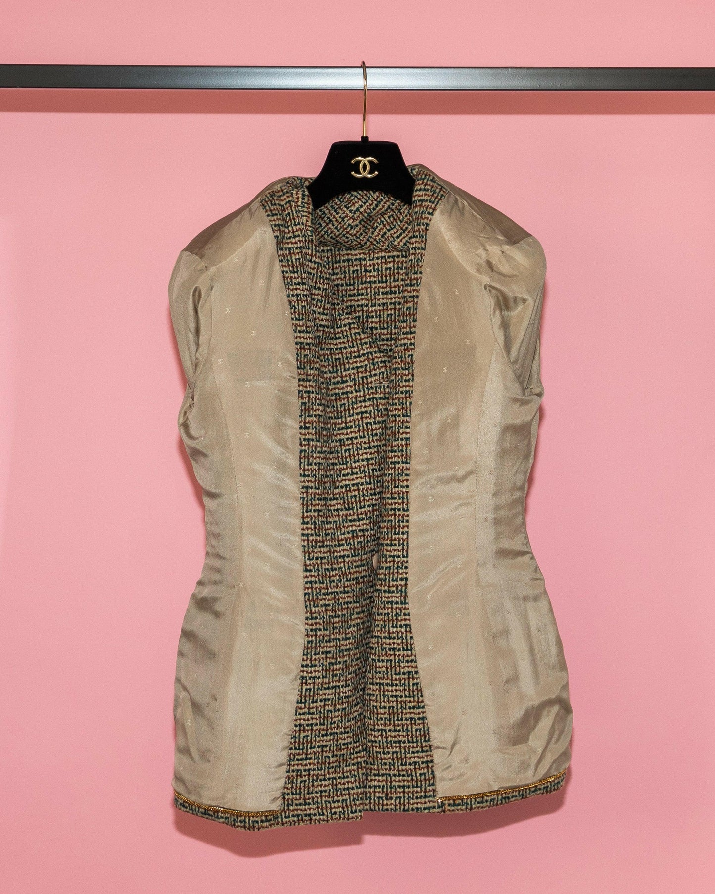 FR38-40 Rare Chanel Fall 1992 Suede Details Tweed Jacket - Vintage Chanel Jacket - - Rarchive.