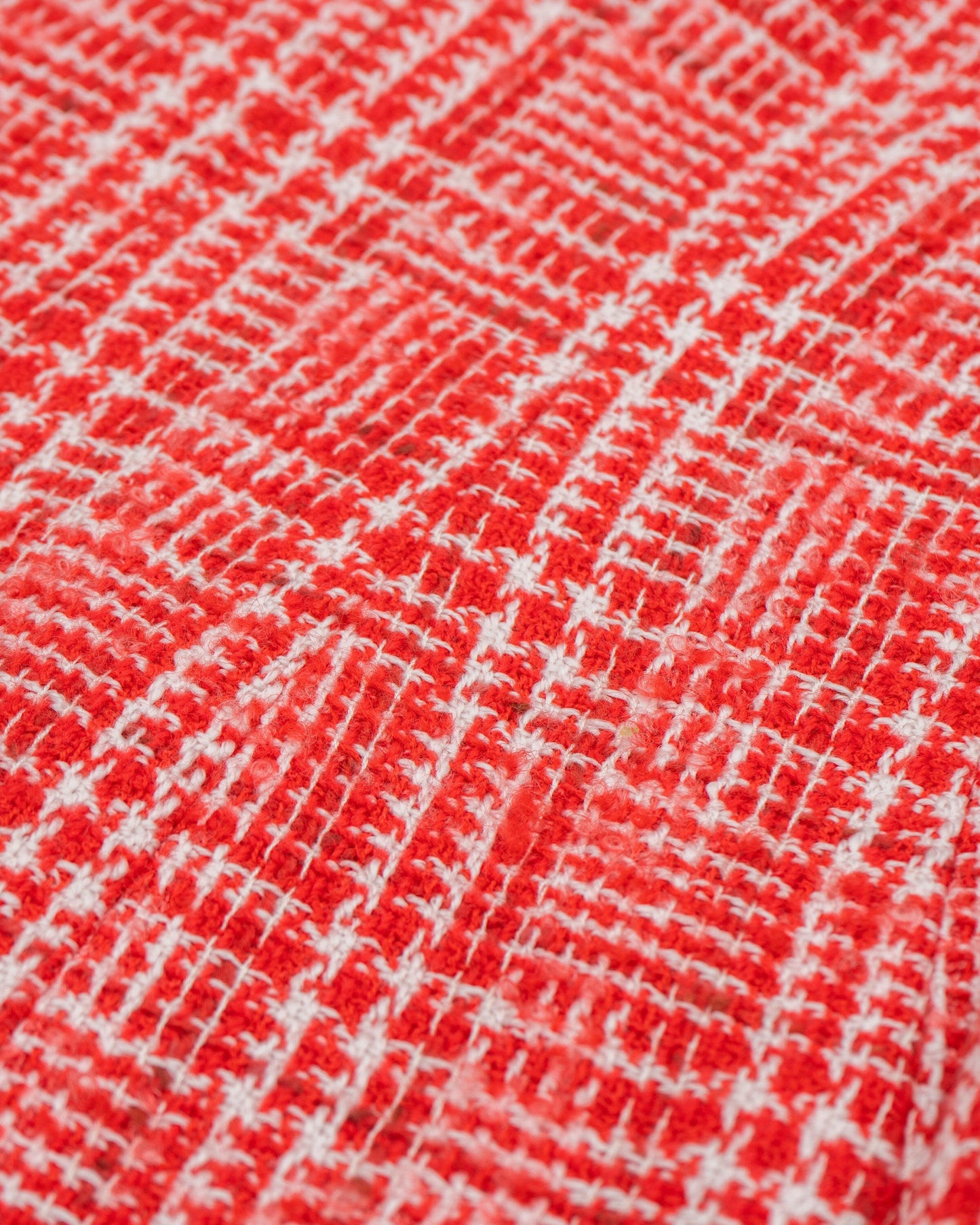 FR34-36 Chanel Spring 1997 Red and While Tweed Long Cut Two Pocketed Jacket - Vintage Chanel Jacket - - Rarchive.