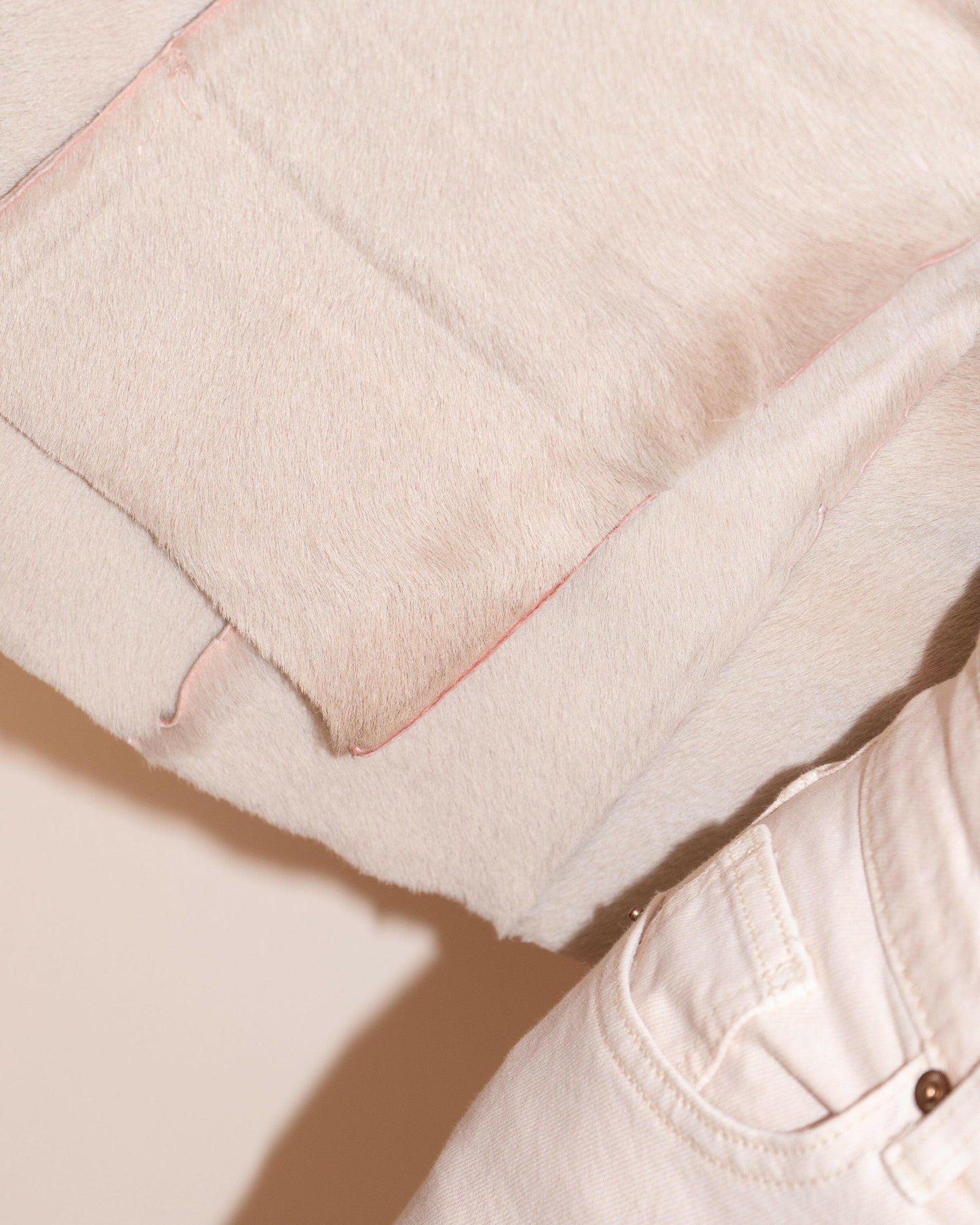 FR40-42 Chanel Fall 2005 Four Pocketed Peach and Gold Shearling Jacket - Vintage Chanel Jacket - - Rarchive.