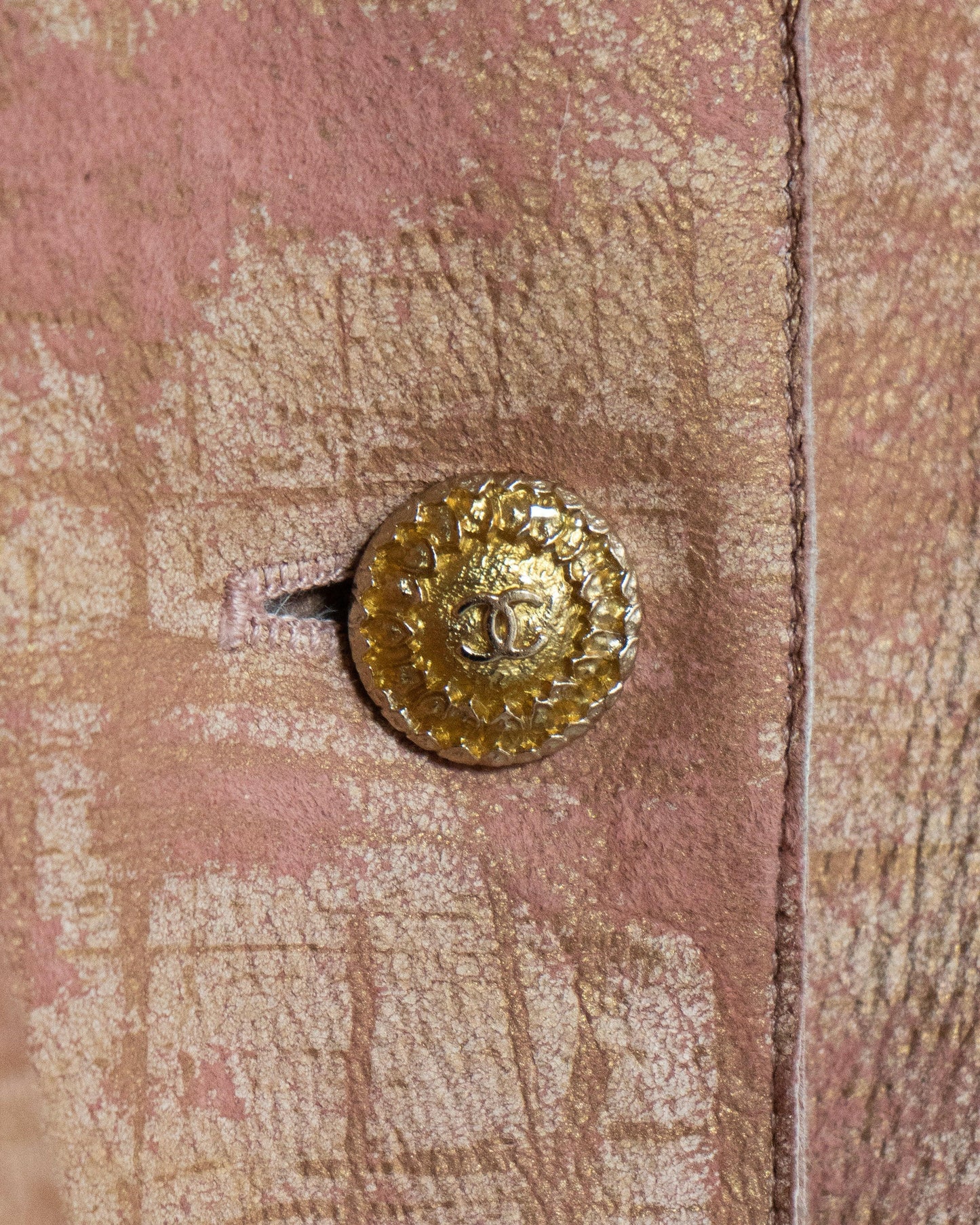 FR40-42 Chanel Fall 2005 Four Pocketed Peach and Gold Shearling Jacket - Vintage Chanel Jacket - - Rarchive.