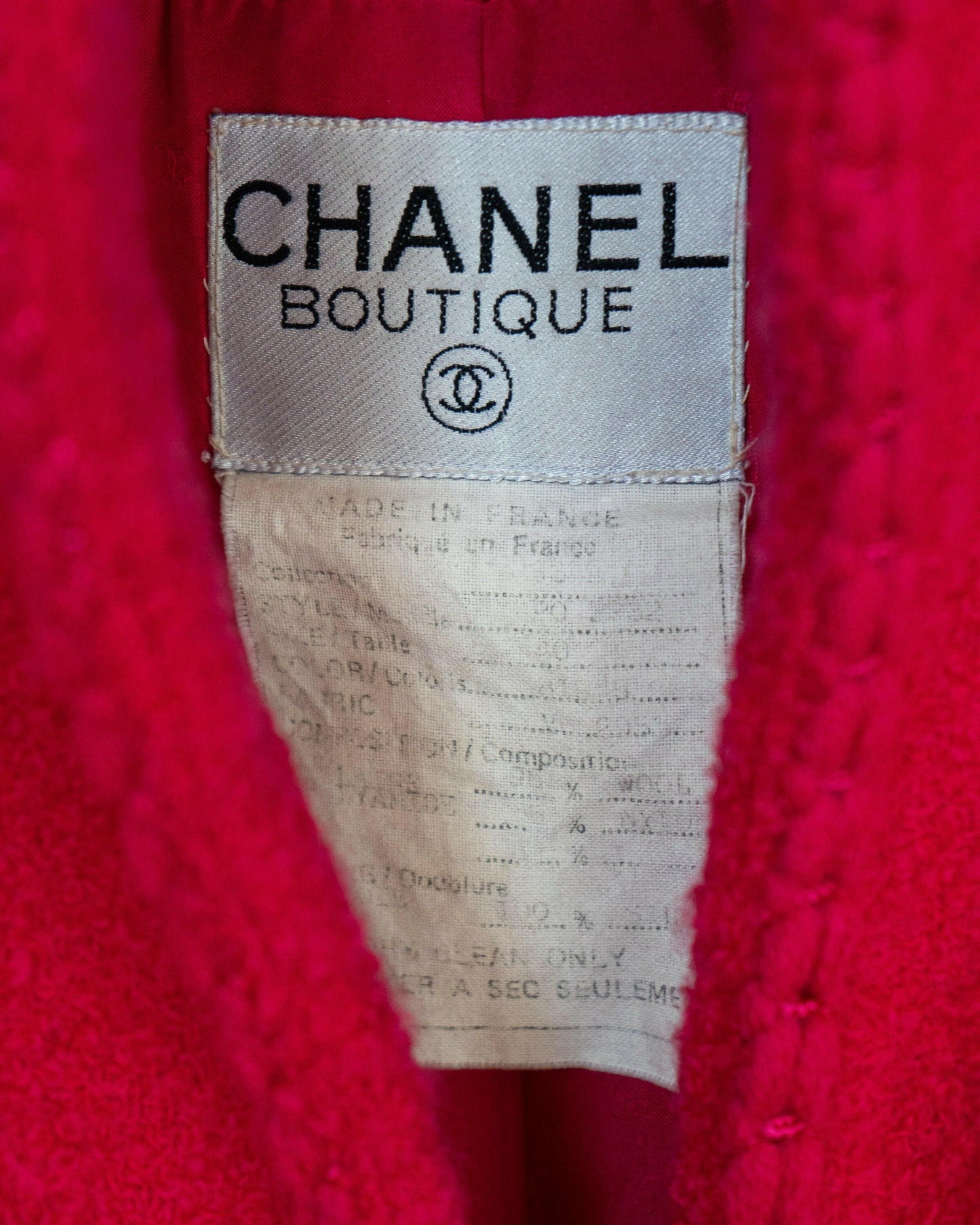 FR34-36 Rare Chanel Fall 1993 Fitted Cut Braided Trim Slit Detail Pink Wool Tweed Jacket - Vintage Chanel Jacket - - Rarchive.