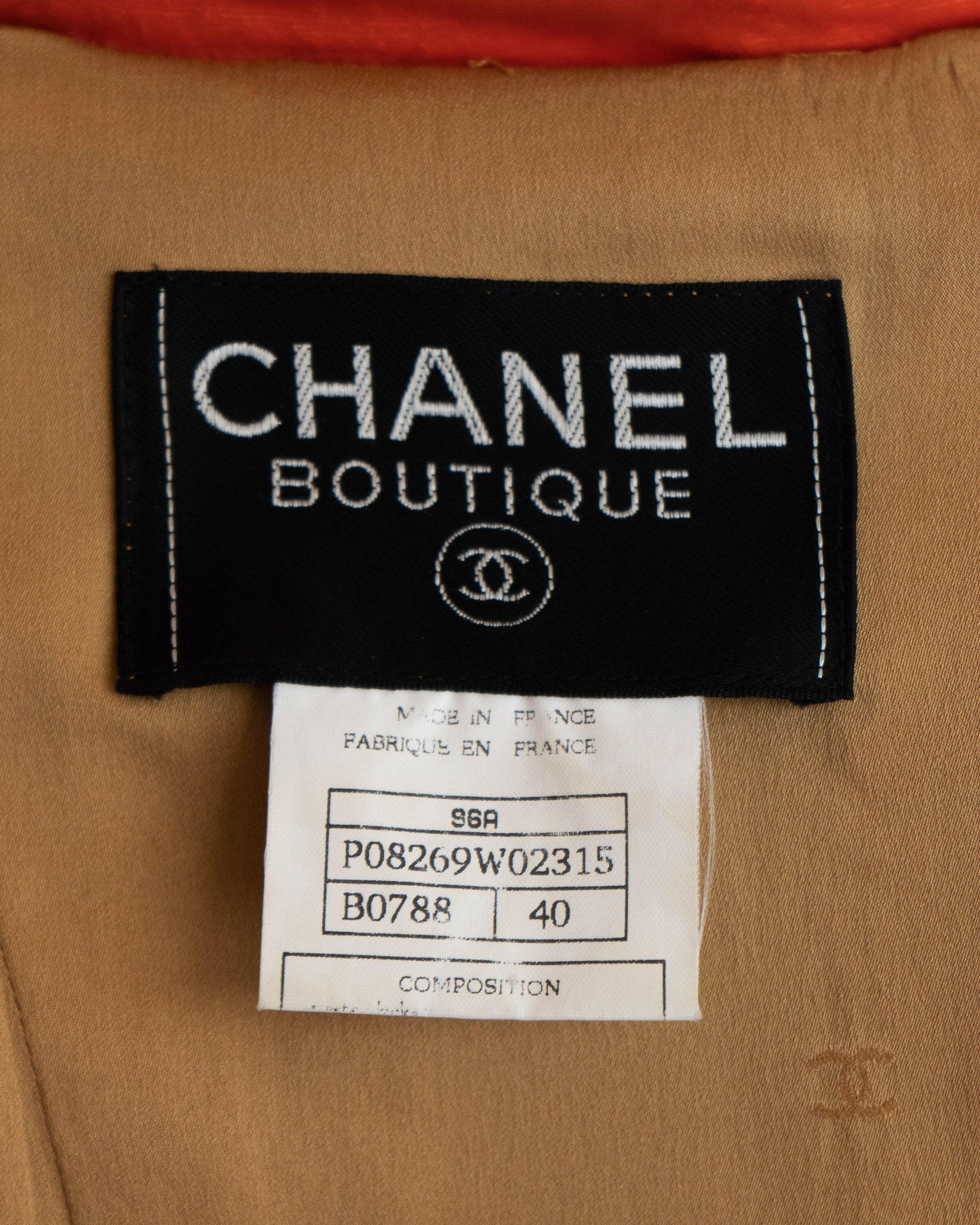 FR38-40 Rare Chanel Fall 1996 High Collar Four-Pocketed Gold Brocade Jacket - Vintage Chanel Jacket - - Rarchive.