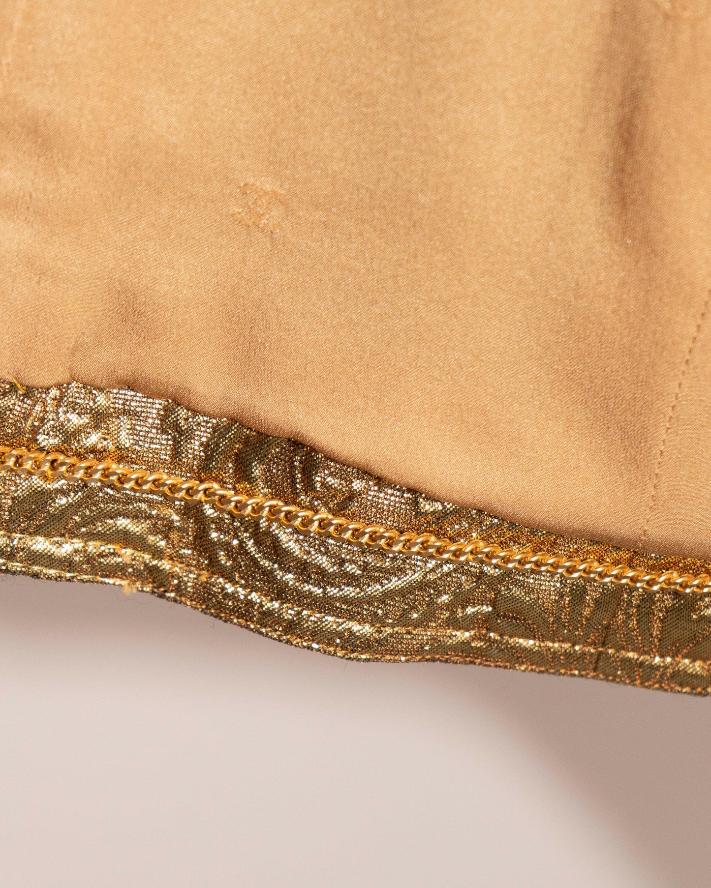 FR38-40 Rare Chanel Fall 1996 High Collar Four-Pocketed Gold Brocade Jacket - Vintage Chanel Jacket - - Rarchive.