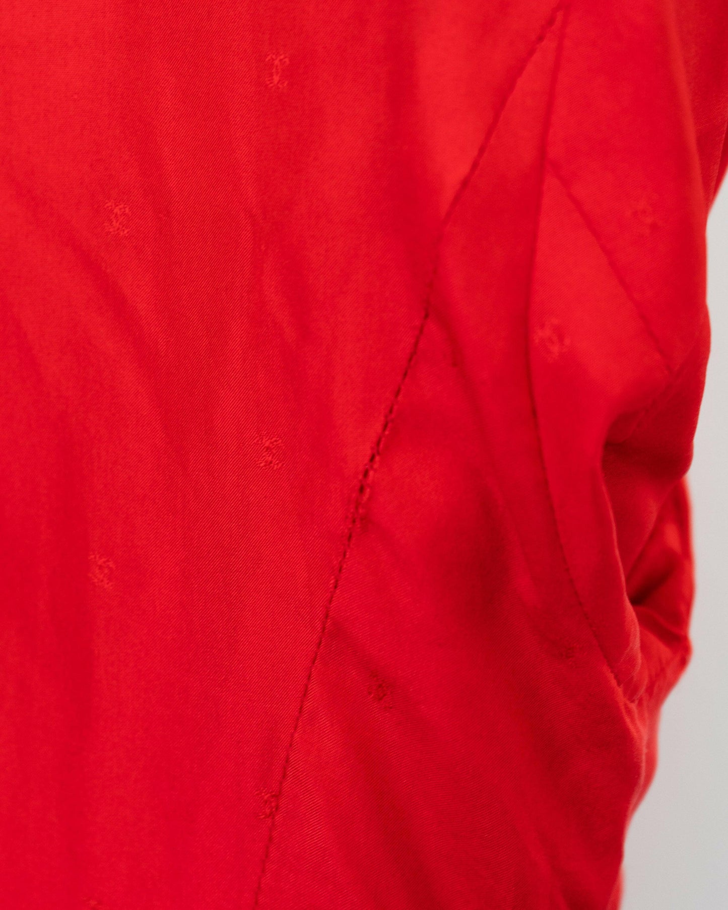 FR36-38 Rare Chanel Spring 1989 Two-Pocketed Belted Double-Breasted Red Tweed Jacket - Vintage Chanel Jacket - - Rarchive.