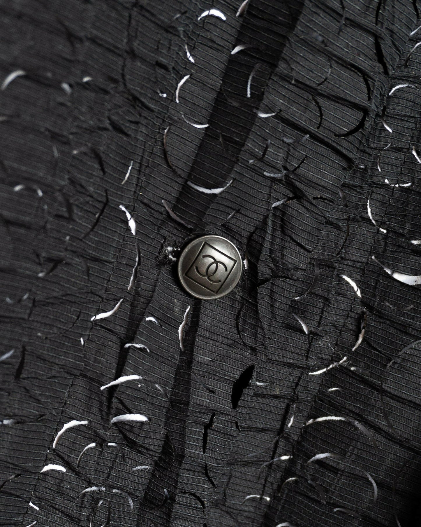 FR38-40 Chanel Spring 2009 Perforated Camellia Interlocking-C Logo Pattern Windbreaker