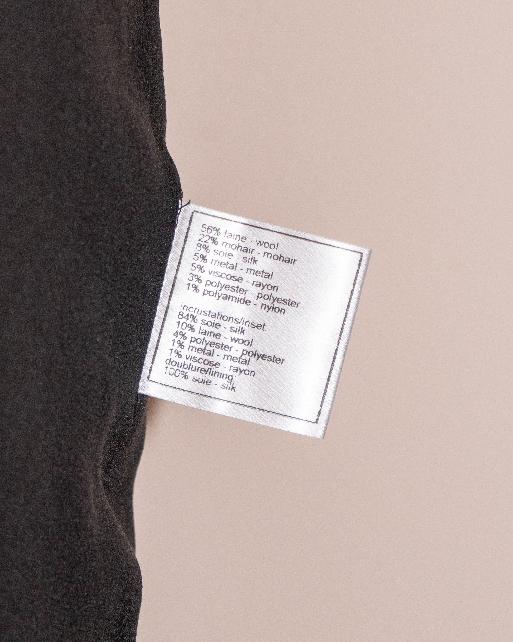 FR40-42 Chanel Fall 2004 Chiffon Details Two Pocketed Collarless Tweed Jacket - Vintage Chanel Jacket -   - Rarchive.