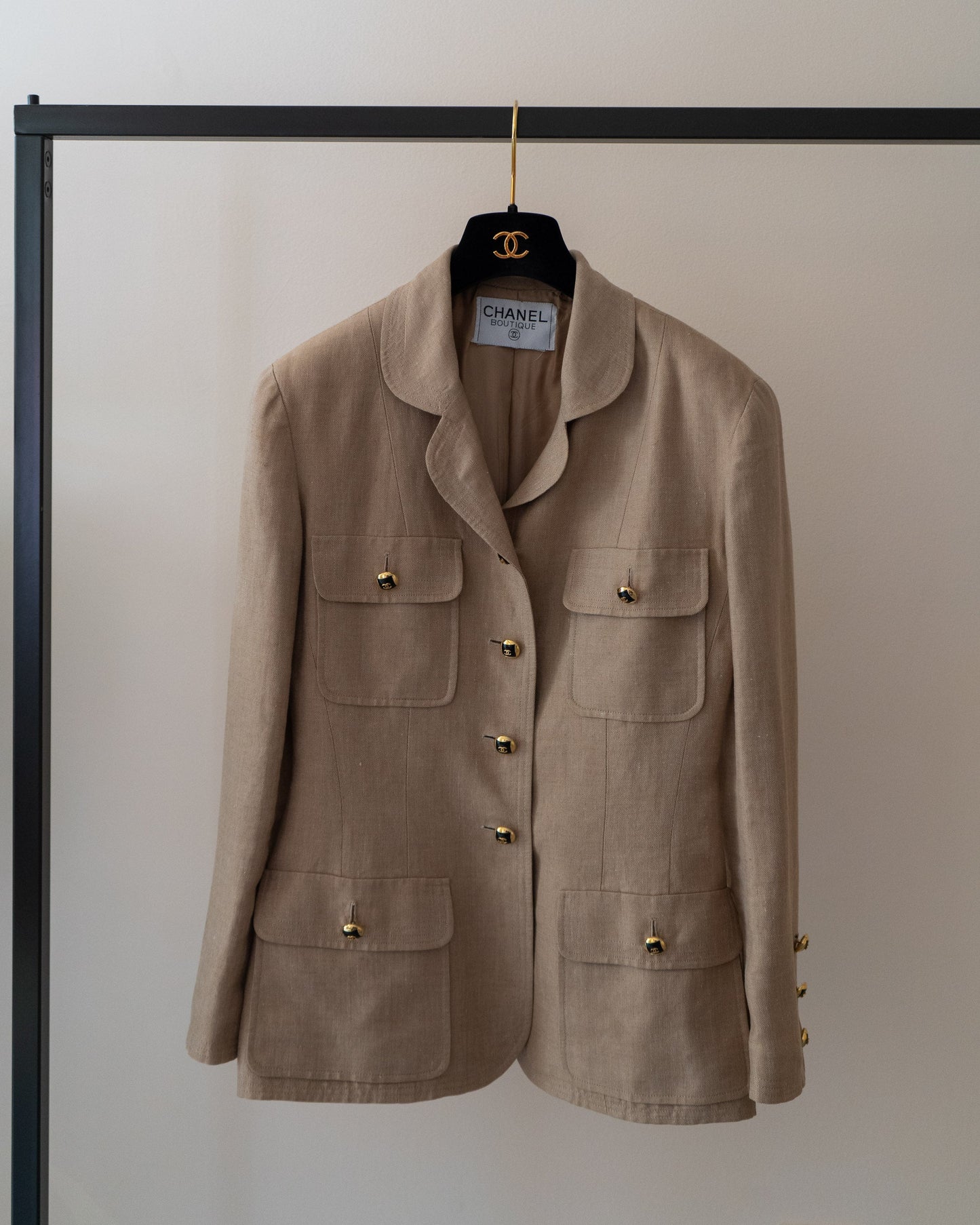 FR38-40 Rare Chanel Cruise 1992 Four Pocketed Linen Jacket - Vintage Chanel Jacket - - Rarchive.
