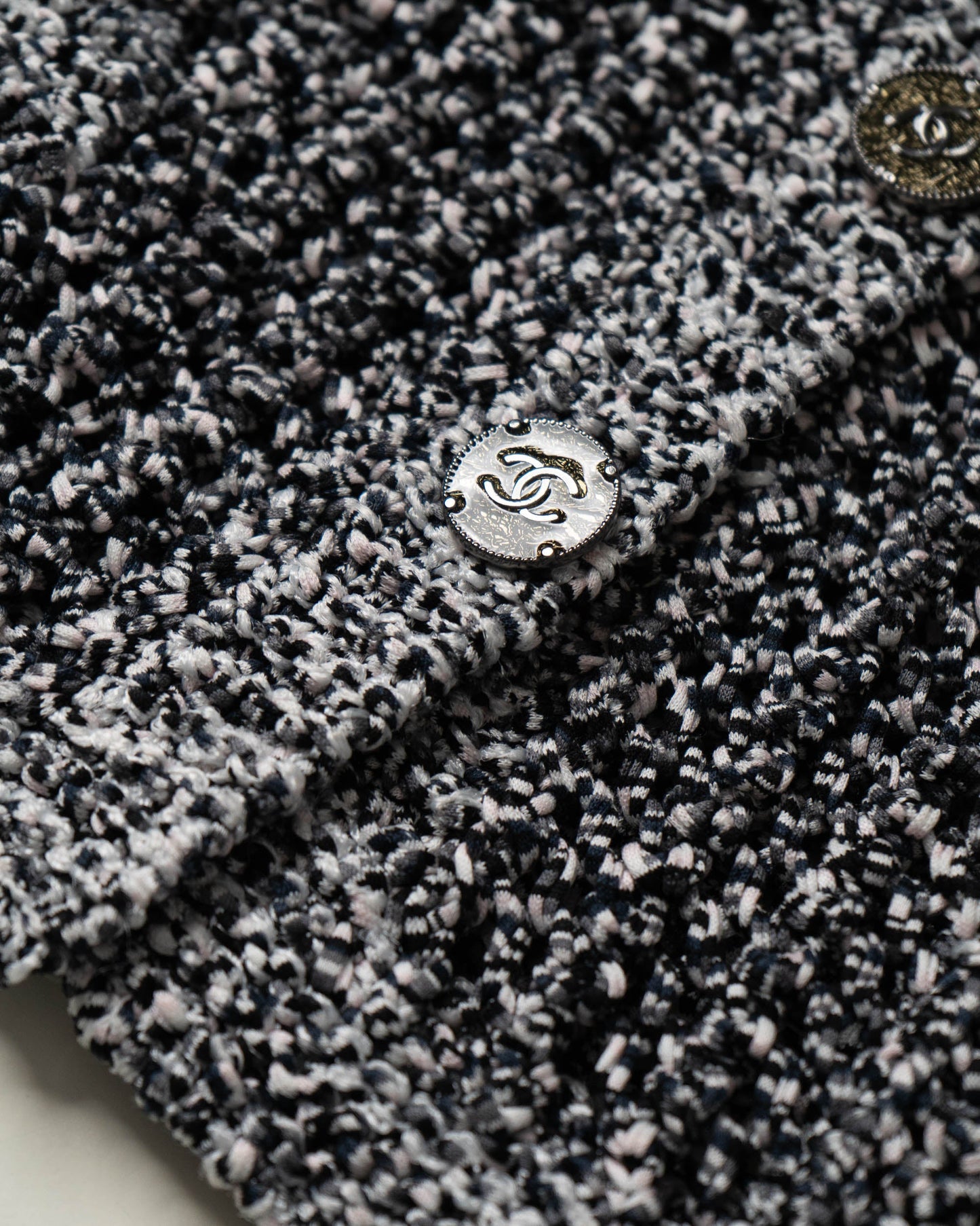FR34-36 Chanel Spring 2012 Four Pocket Crochet Cardigan Jacket in Gray - Vintage Chanel Jacket - Jacket - Rarchive.