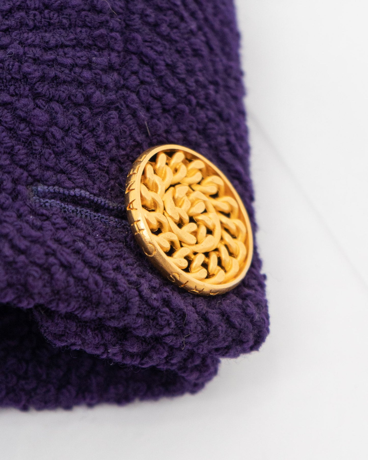 FR42 Chanel Spring 1992 Four Pockets Zip Details Tweed Boucle Jacket in Royal Purple - Vintage Chanel Jacket - - Rarchive.