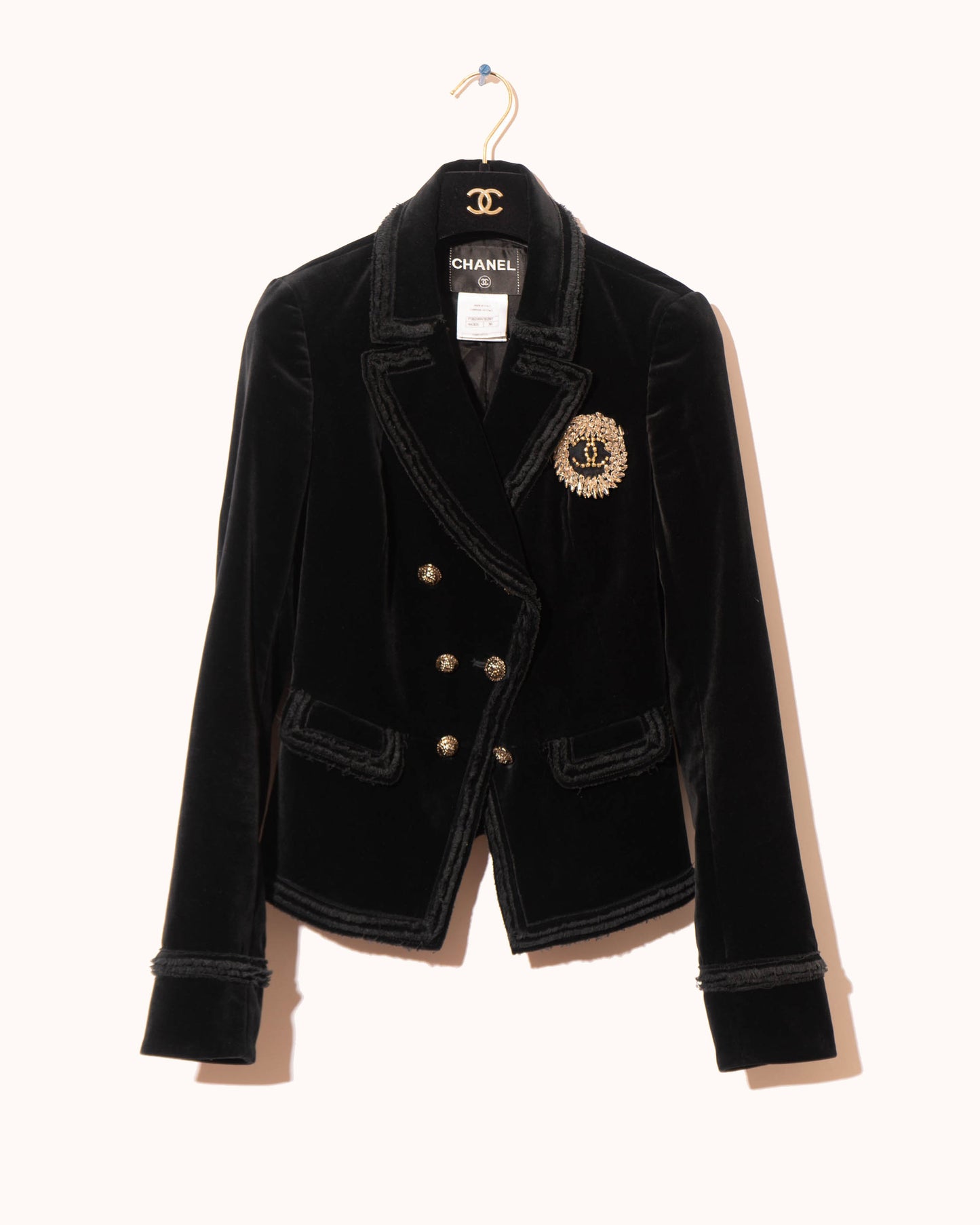 FR36-38 Chanel Spring 2010 Double Breasted Fitted Cut Velvet Jacket - Vintage Chanel Jacket -   - Rarchive.