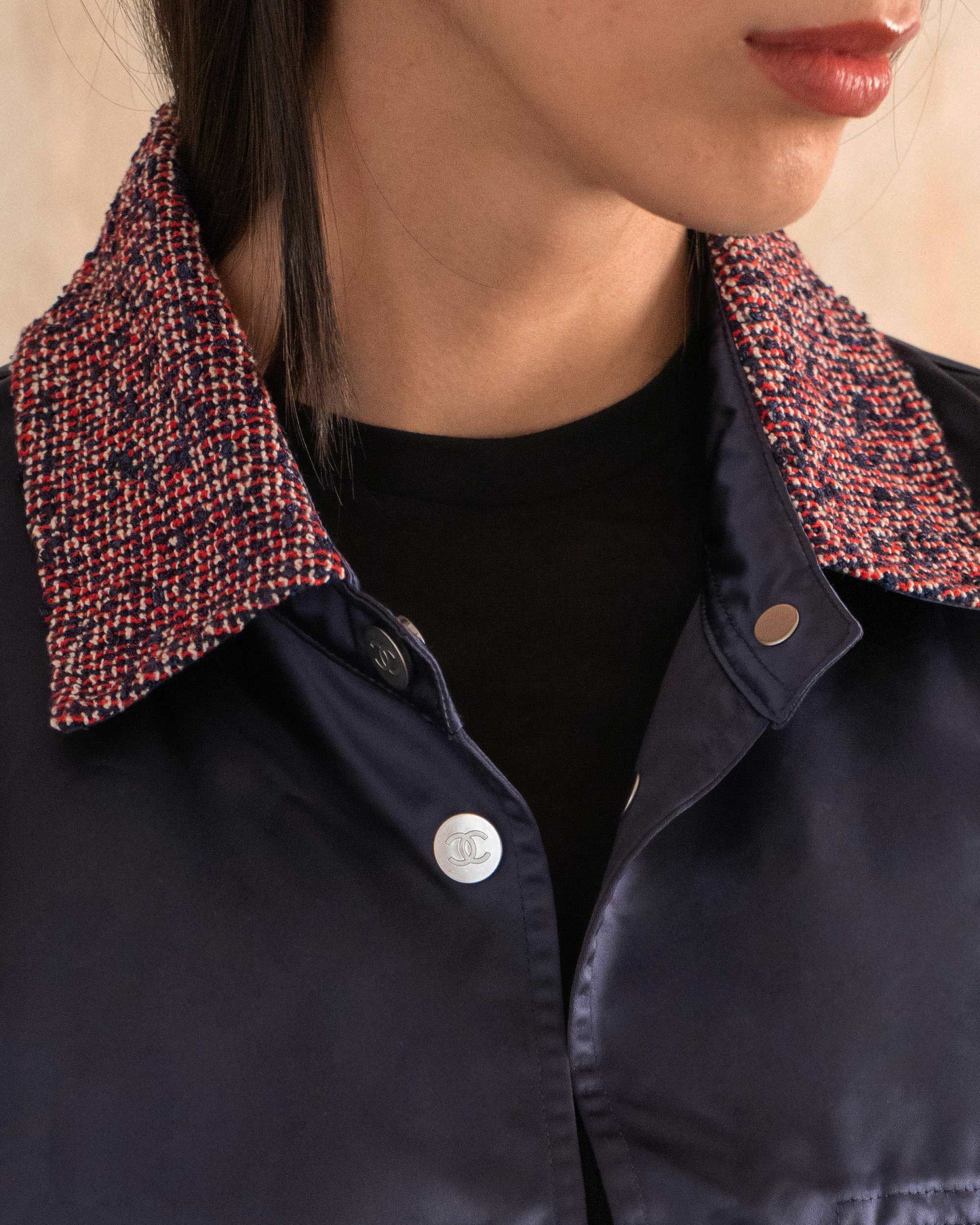 FR36-38 Chanel Spring 2016 Chanel Logo Nylon Jacket