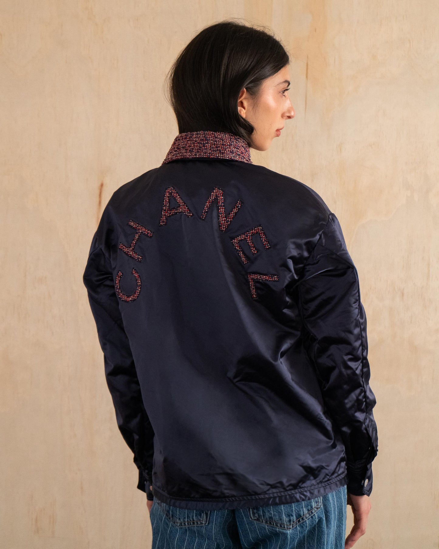 FR36-38 Chanel Spring 2016 Chanel Logo Nylon Jacket