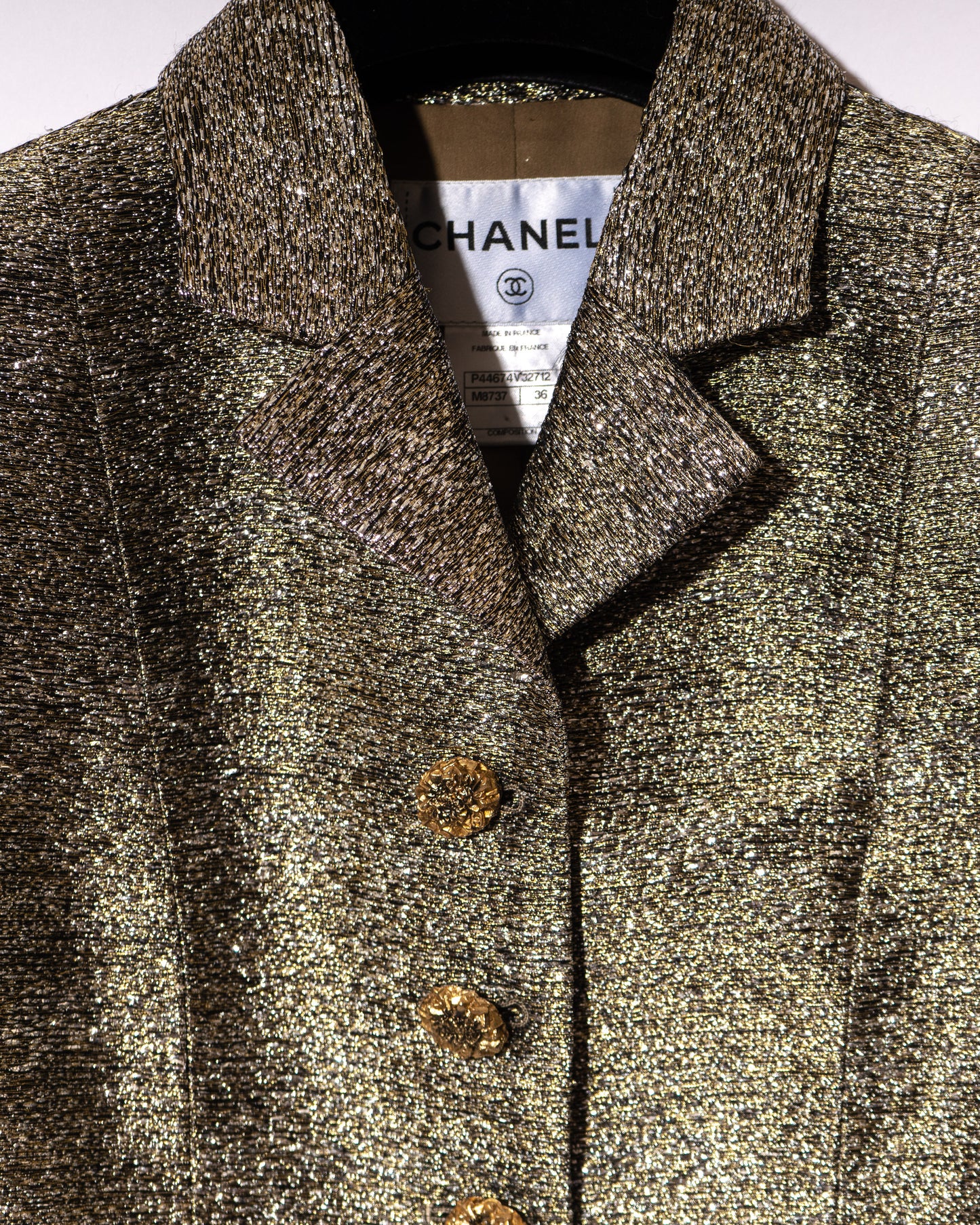 FR34-36 Chanel Fall 2012 Shorter Cut Shimmering Tweed Jacket - Vintage Chanel Jacket -   - Rarchive.