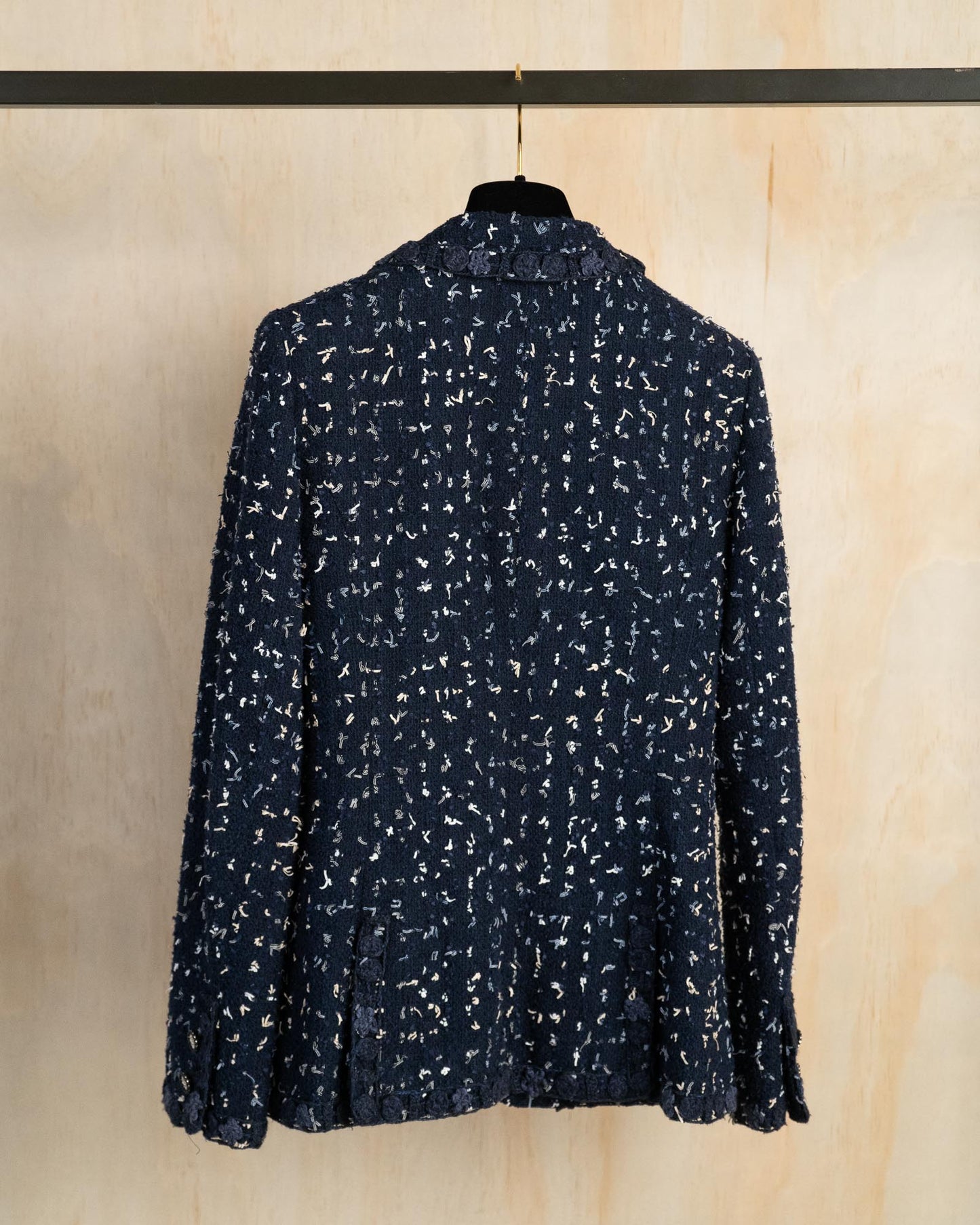 FR34-36 Chanel Cruise 2011 Four Pocket Navy Fantasy Tweed Jacket