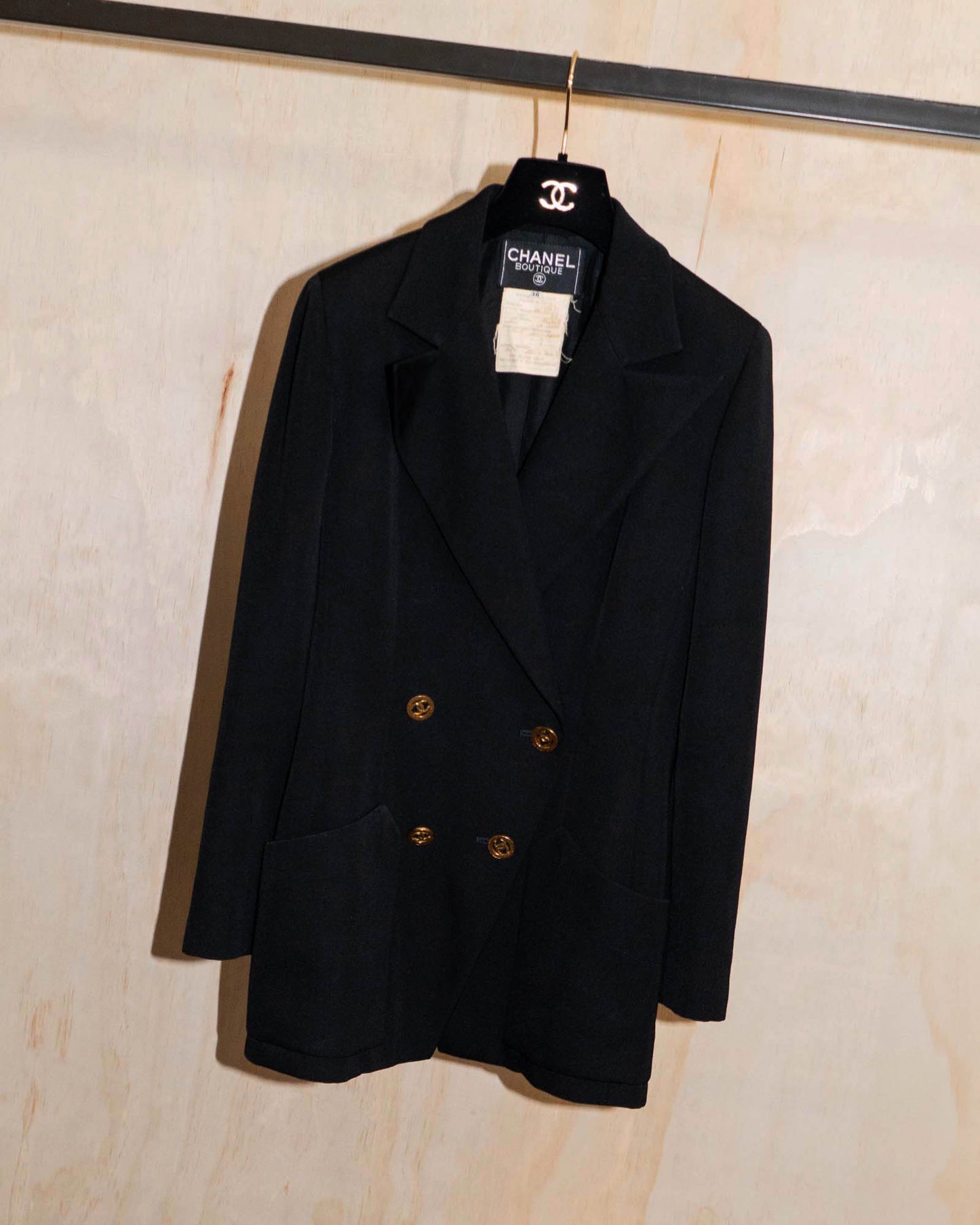 FR38-40 Chanel Cruise 1993 Two Pocket Classic Double Breasted Wool Jacket