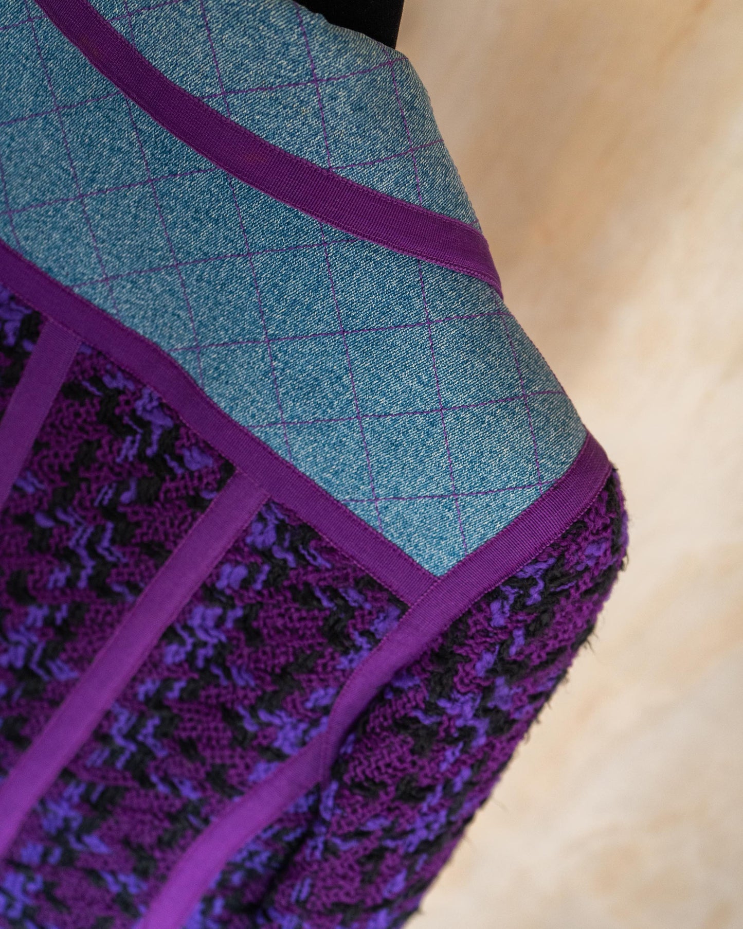 FR34-36 Chanel Fall 1991 Iconic Four Pocket Wool and Denim Jacket