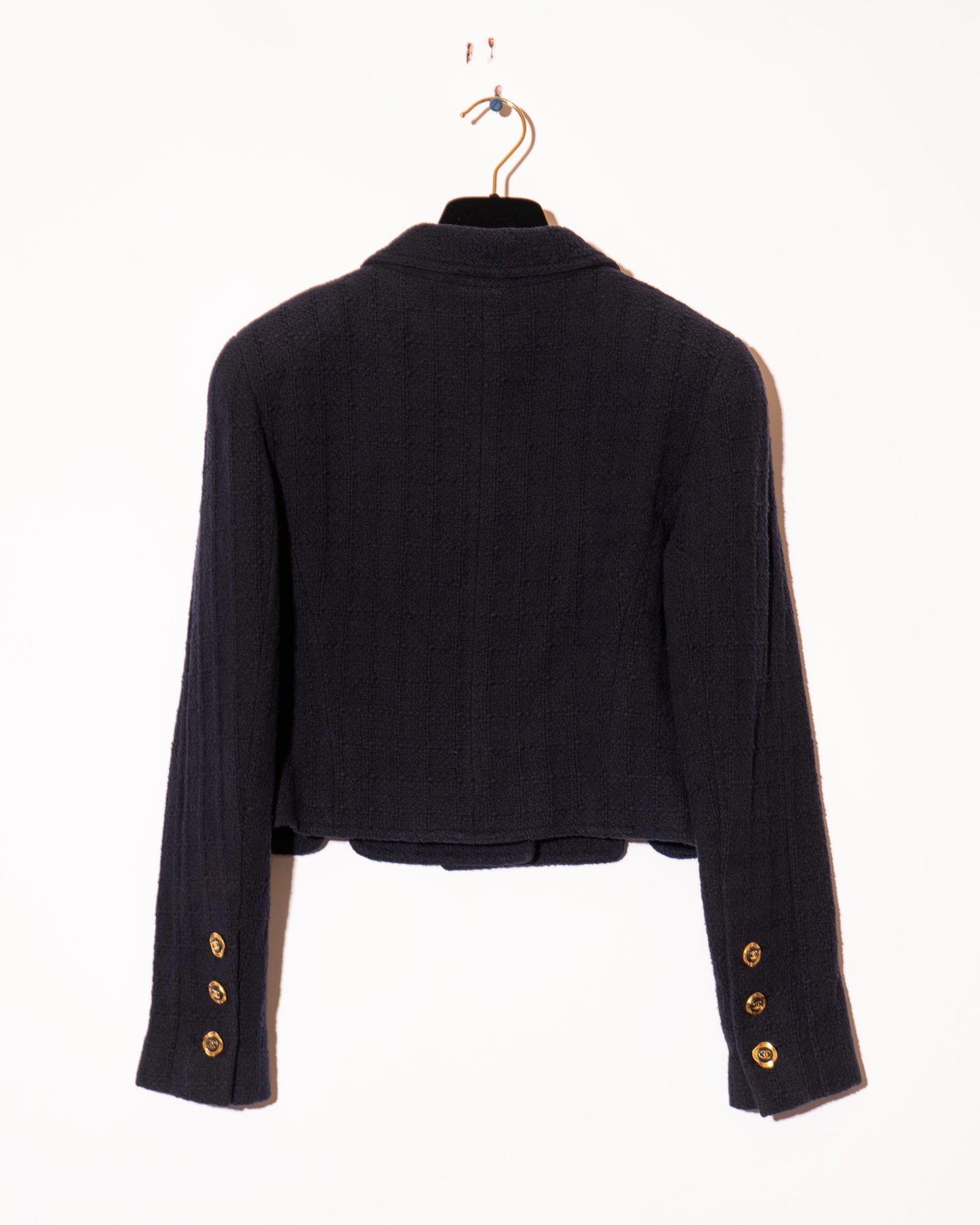 FR36 Chanel Cruise 1994 Double Breasted Cropped Cut Cotton Tweed Jacket