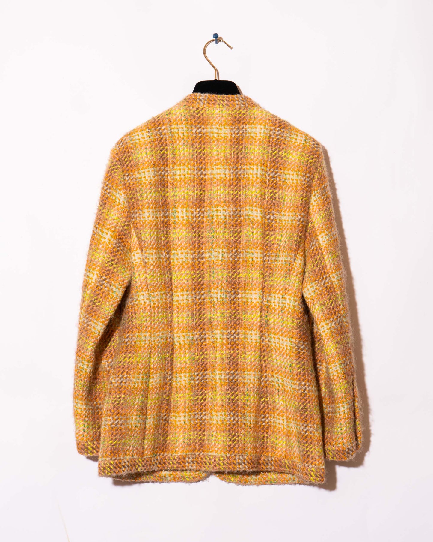 FR36-38 Chanel Fall 1989 Two Pocket Collarless Multicolor Wool Tweed Jacket