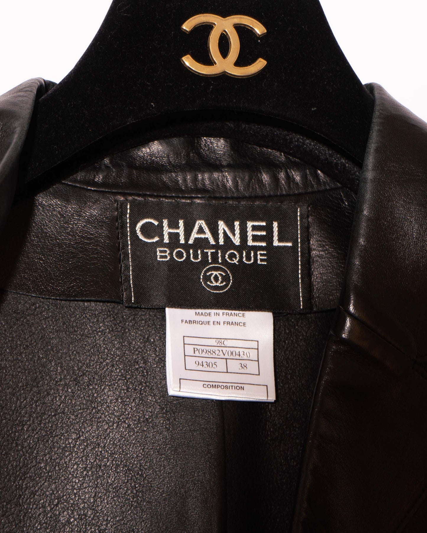 FR36-38 Rare Chanel Cruise 1998 Fitted Lambskin Jacket