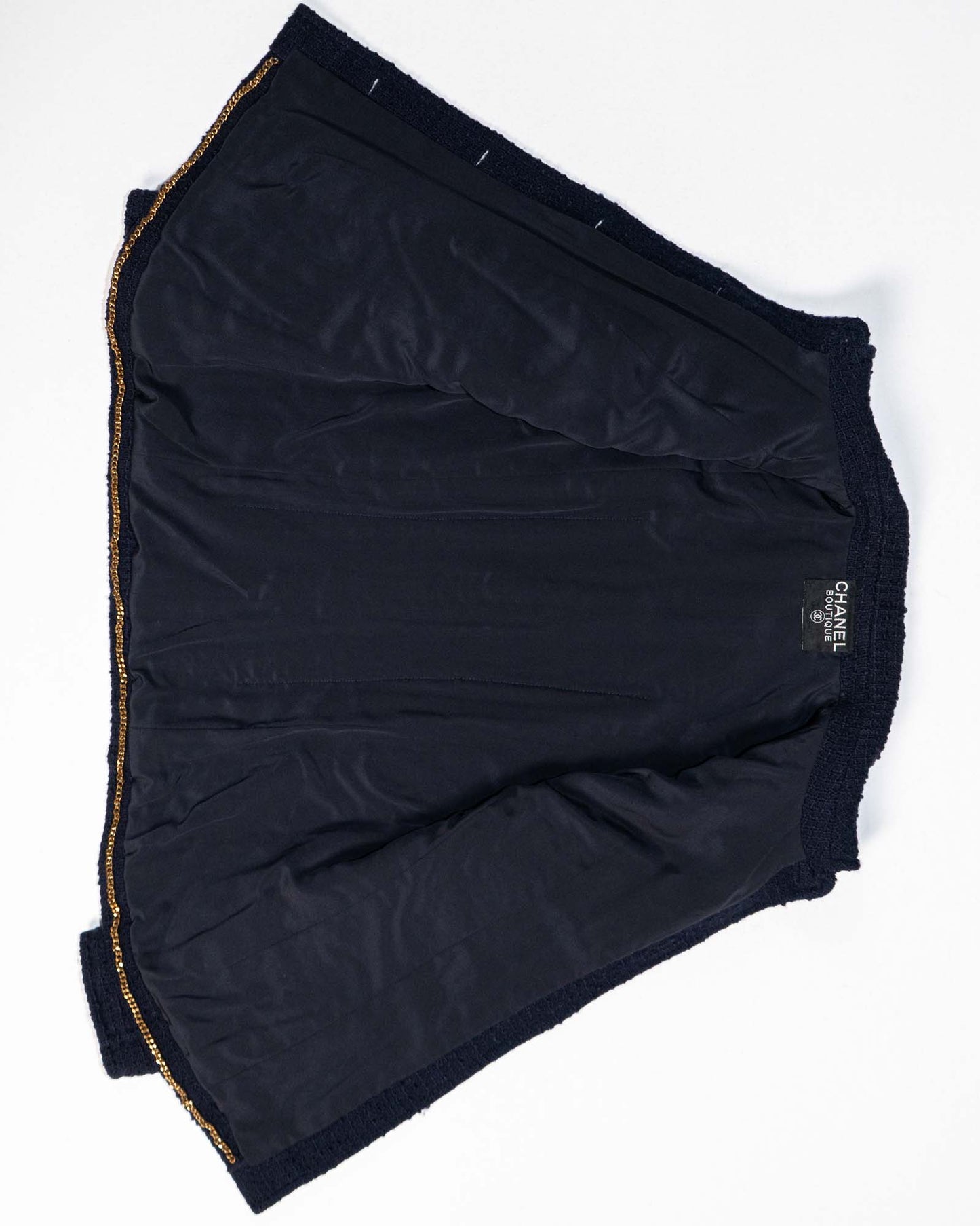 FR40–42 Chanel 1980s Classic Four Pocket Navy Tweed Jacket