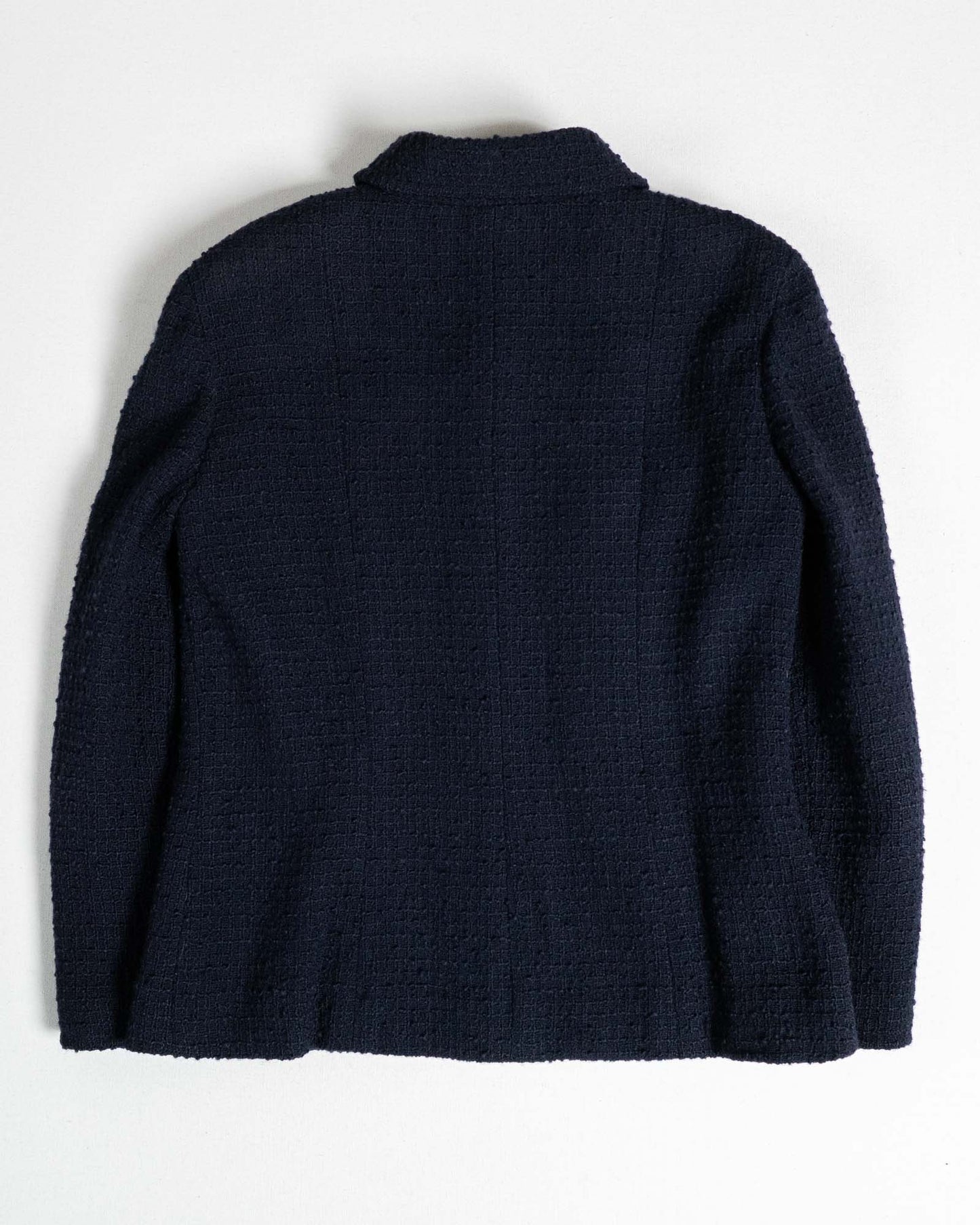 FR40–42 Chanel 1980s Classic Four Pocket Navy Tweed Jacket