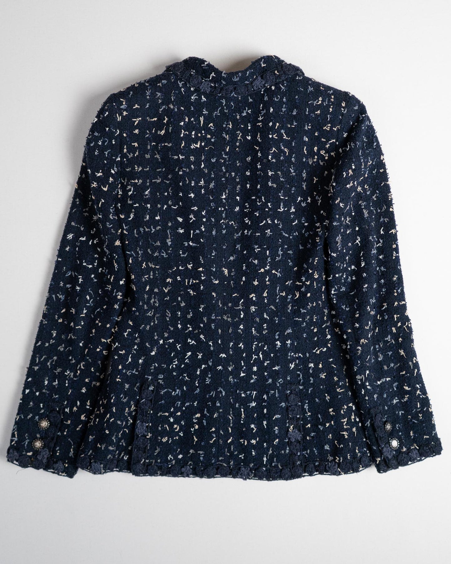 FR34-36 Chanel Cruise 2011 Four Pocket Navy Fantasy Tweed Jacket