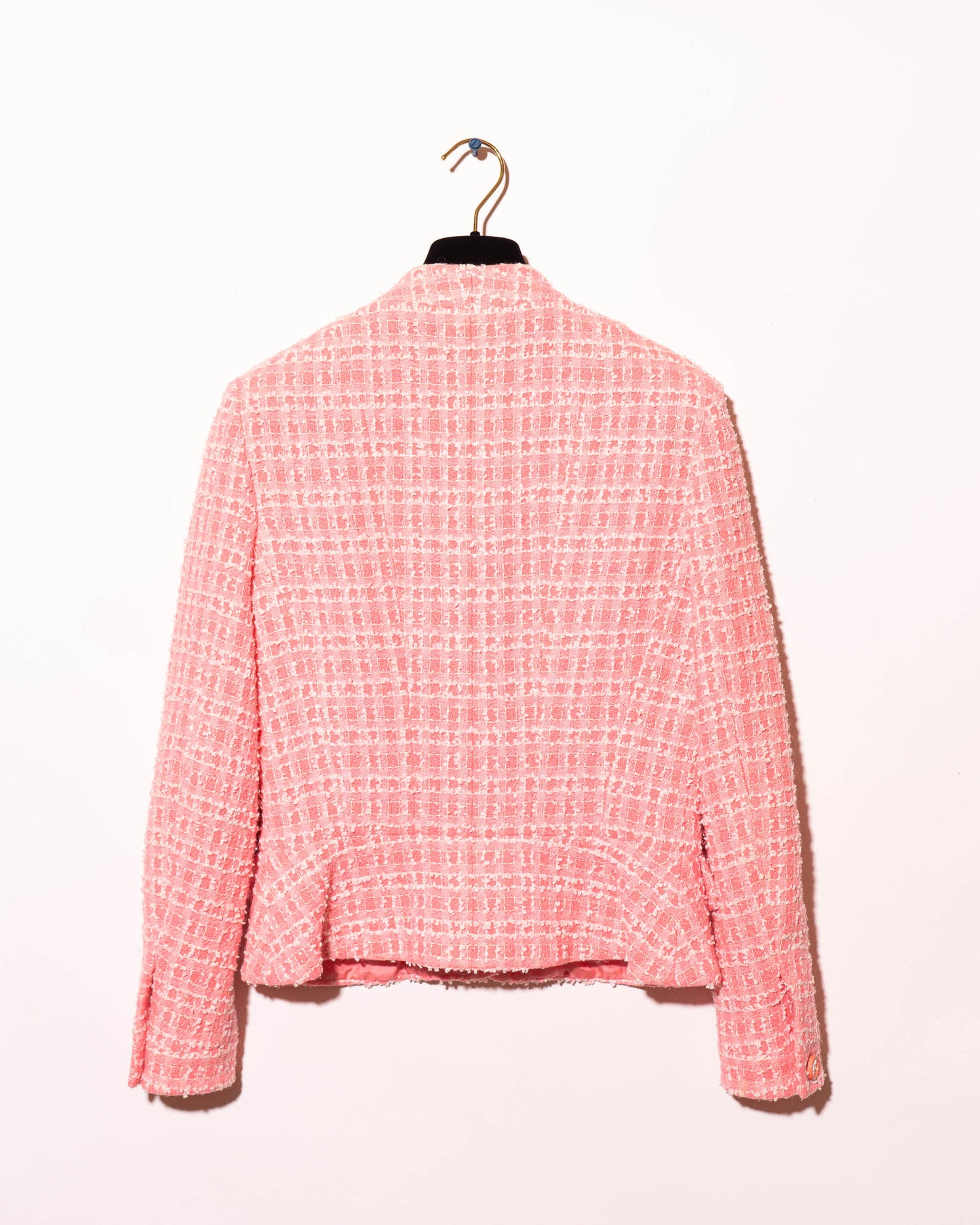 FR34-36 Rare Chanel Cruise 1995 Mirror Center Button Four Pocket Pink Fantasy Tweed Jacket